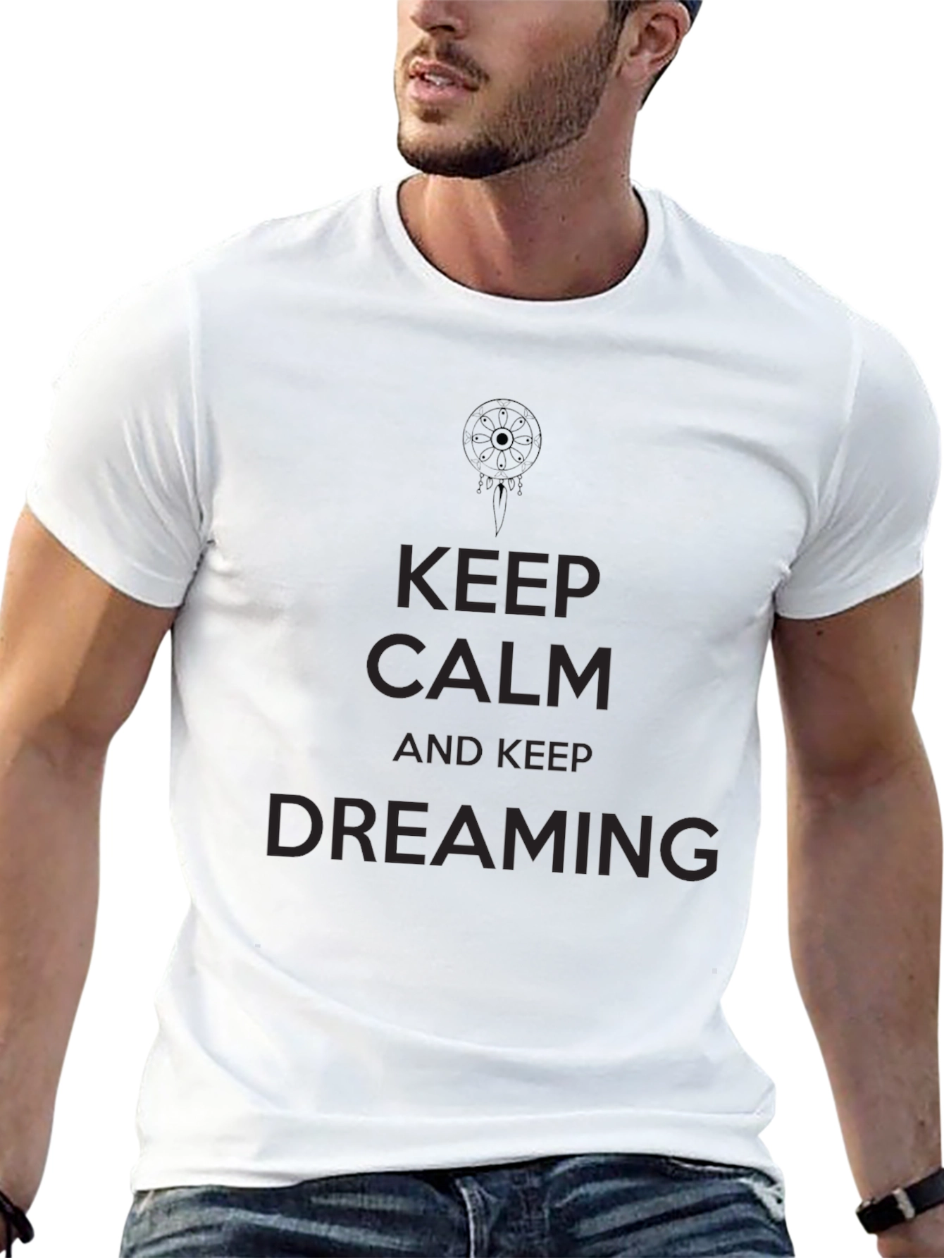 Keep Calm and Keep Dreaming Black T-Shirt