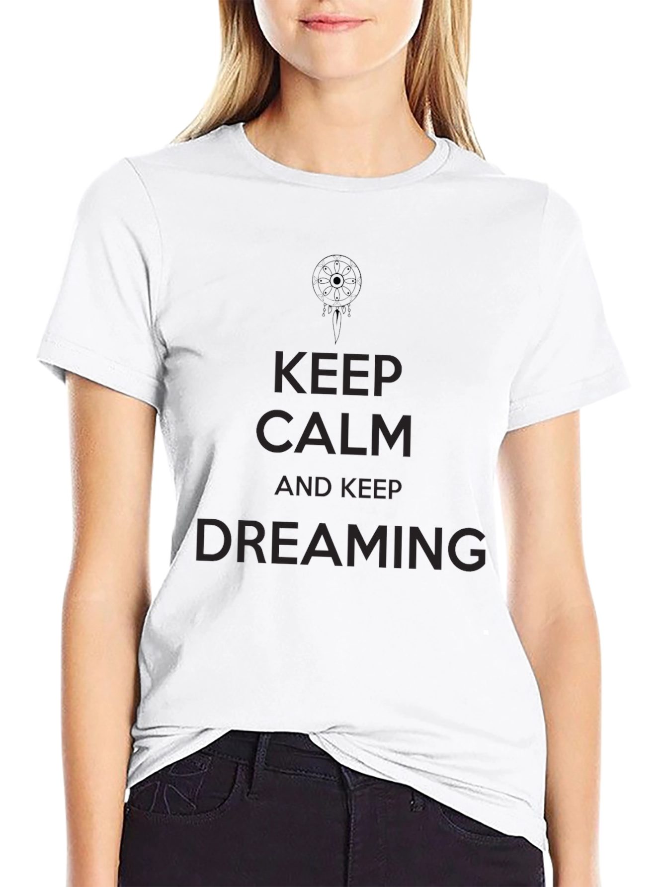 Keep Calm and Keep Dreaming Black T-Shirt