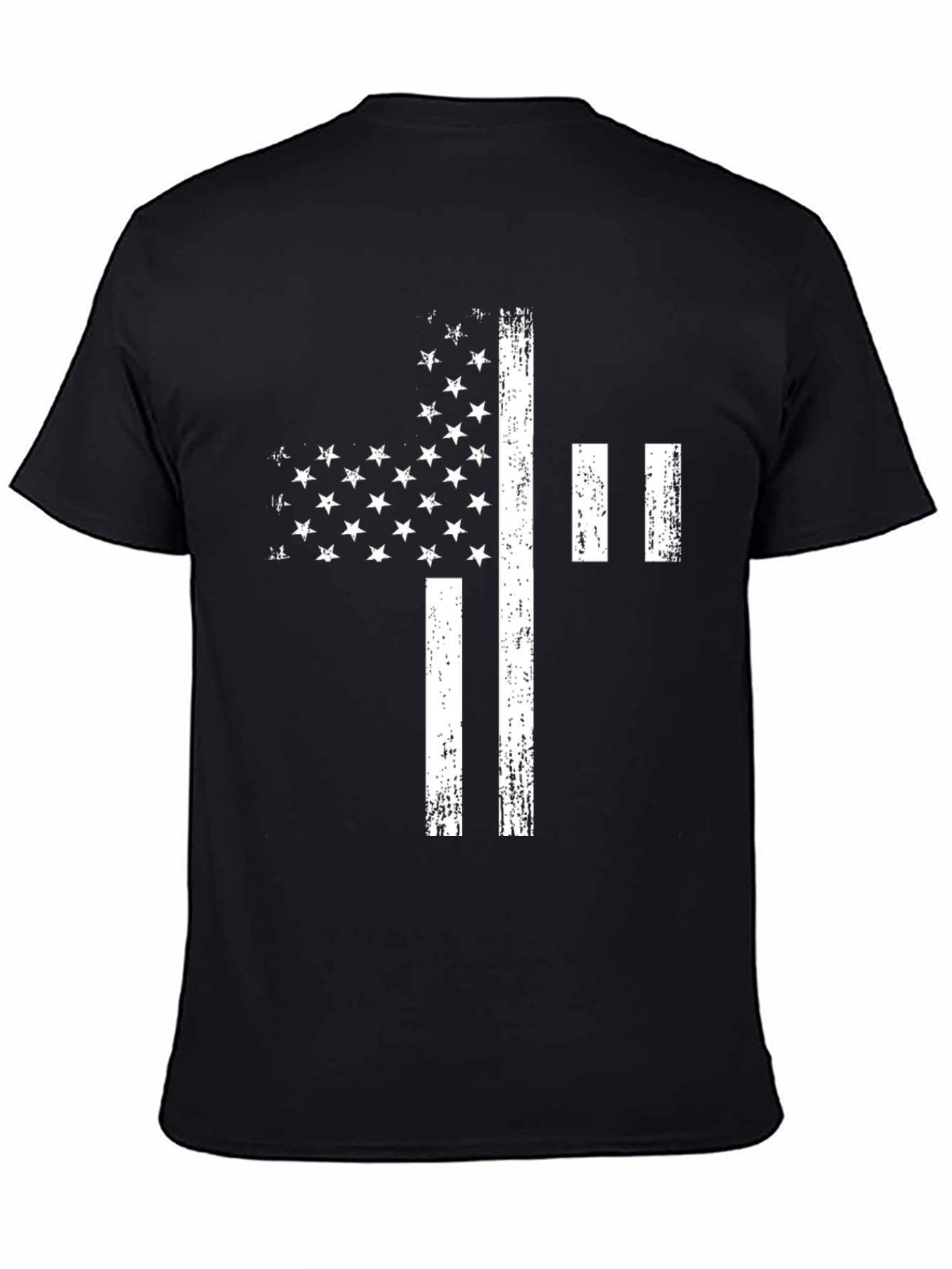 Distressed American Flag Cross Graphic T-Shirt