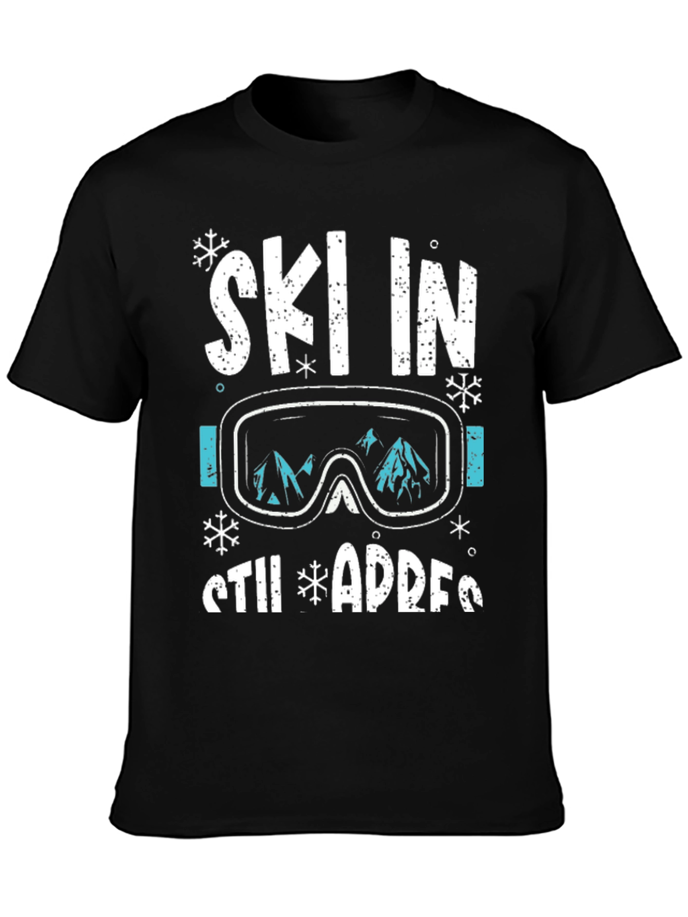 Ski in Still Adress Black Graphic Tee
