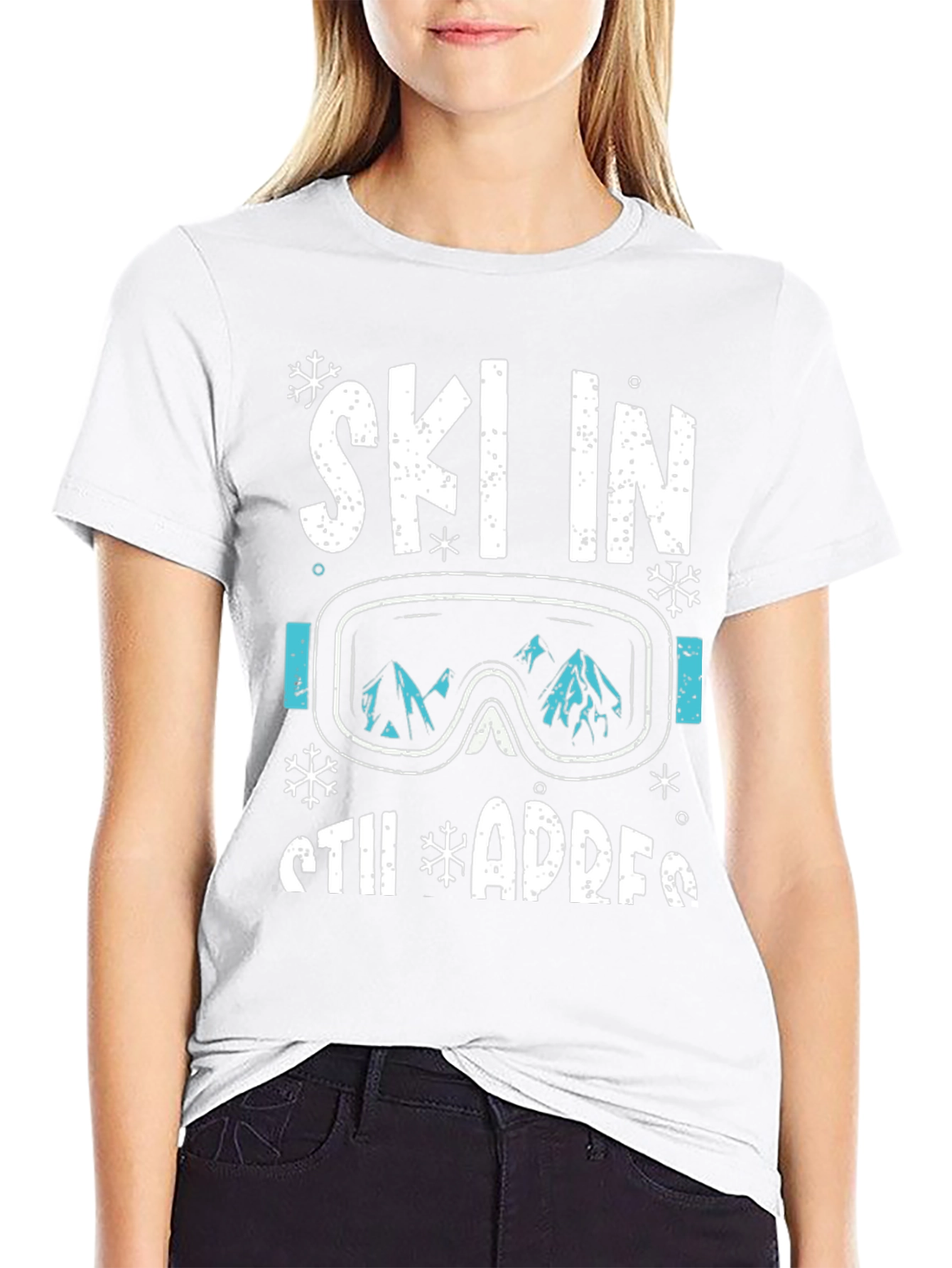 Ski in Still Adress Black Graphic Tee