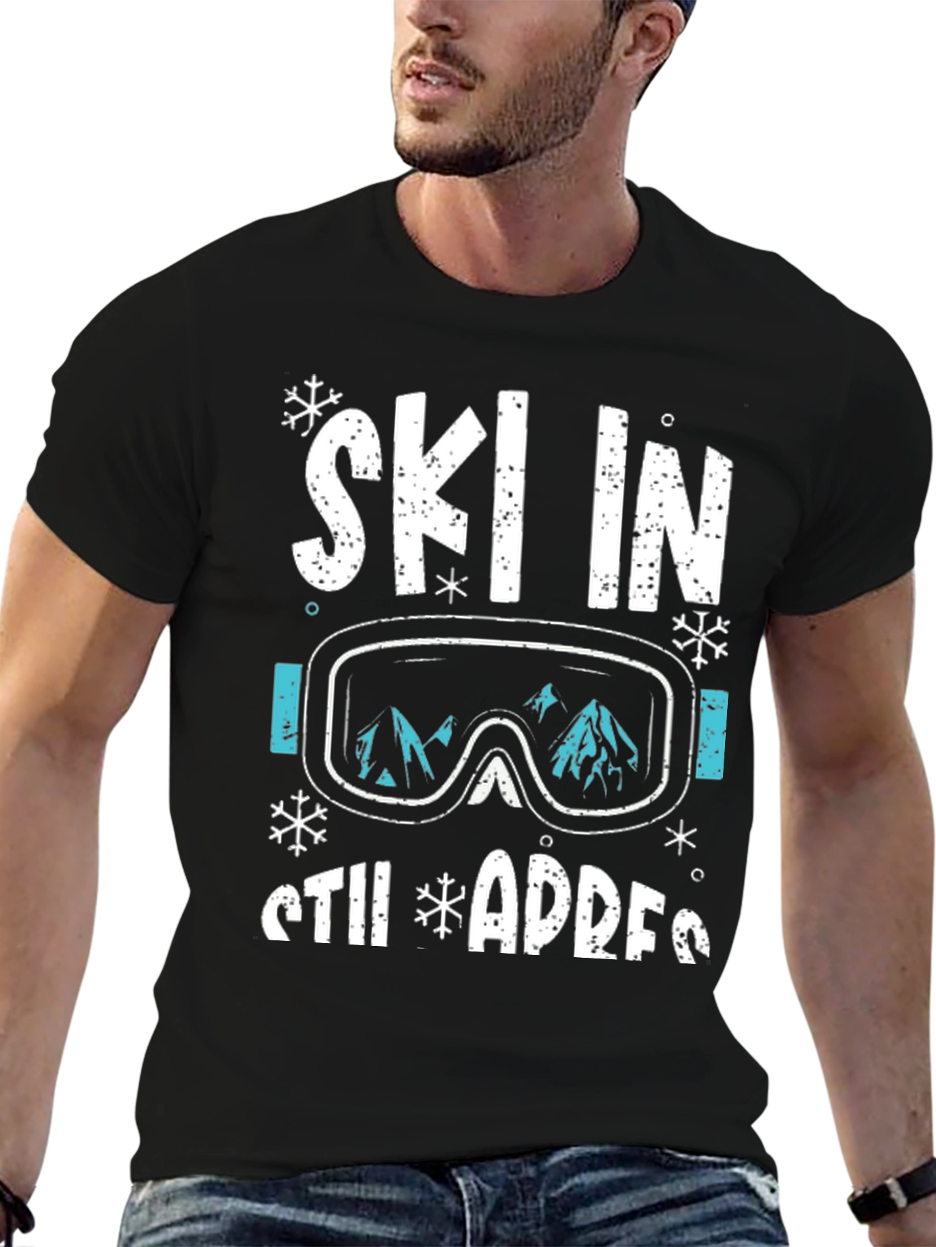 Ski in Still Adress Black Graphic Tee