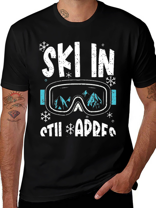 Ski in Still Adress Black Graphic Tee