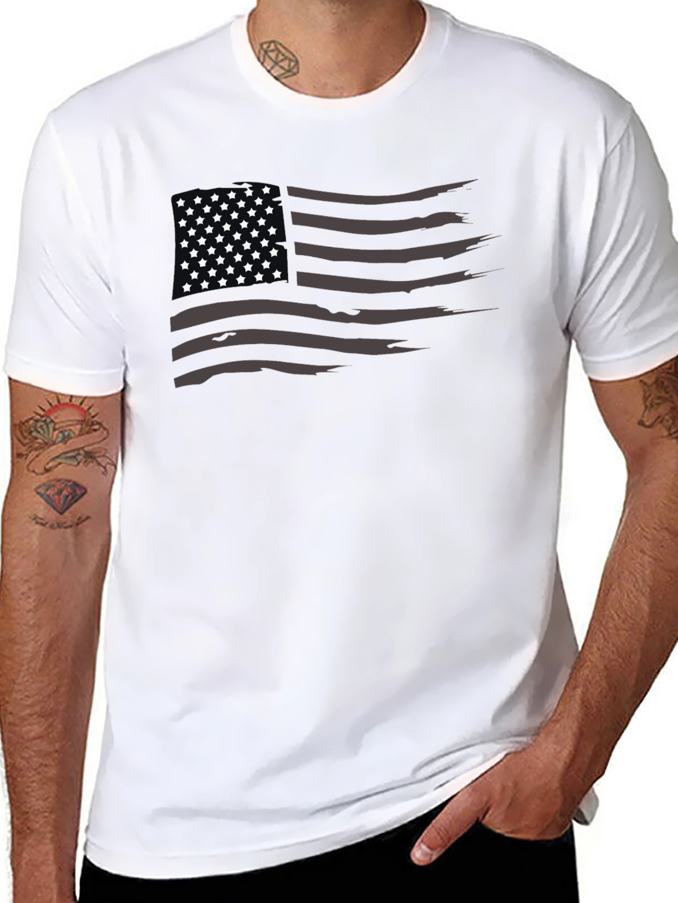 Distressed American Flag Graphic T-Shirt