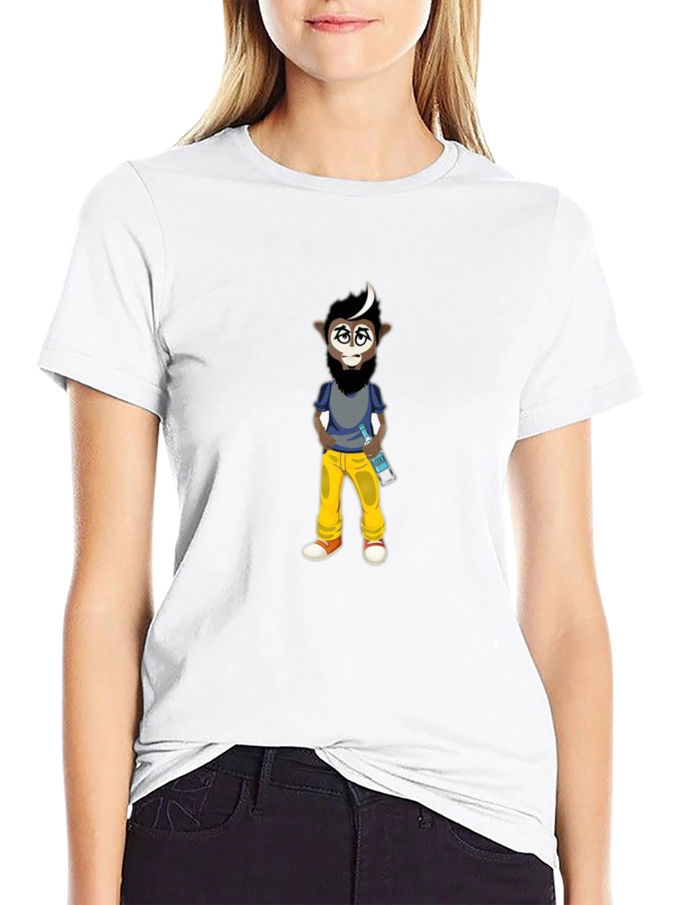 Cartoon Character Graphic Black T-Shirt
