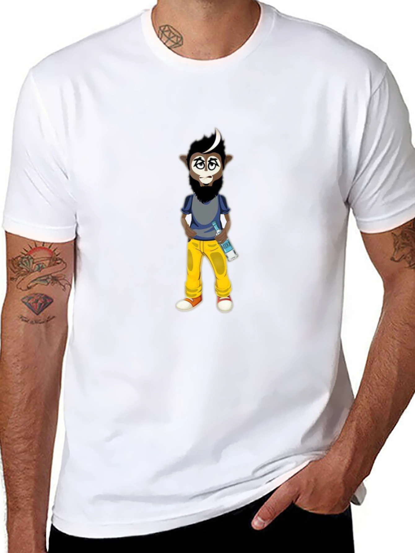 Cartoon Character Graphic Black T-Shirt