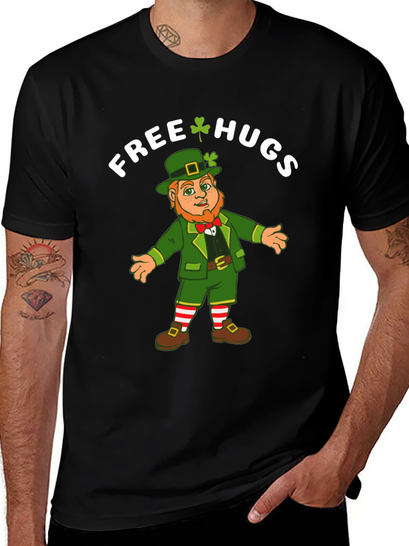 St. Patricks Day Leprechaun Free Hugs T-Shirt