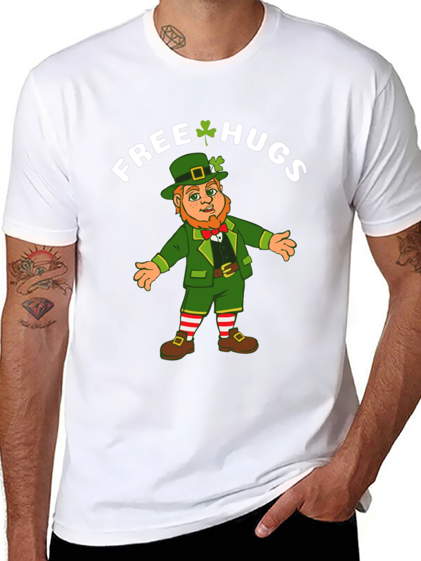 St. Patricks Day Leprechaun Free Hugs T-Shirt