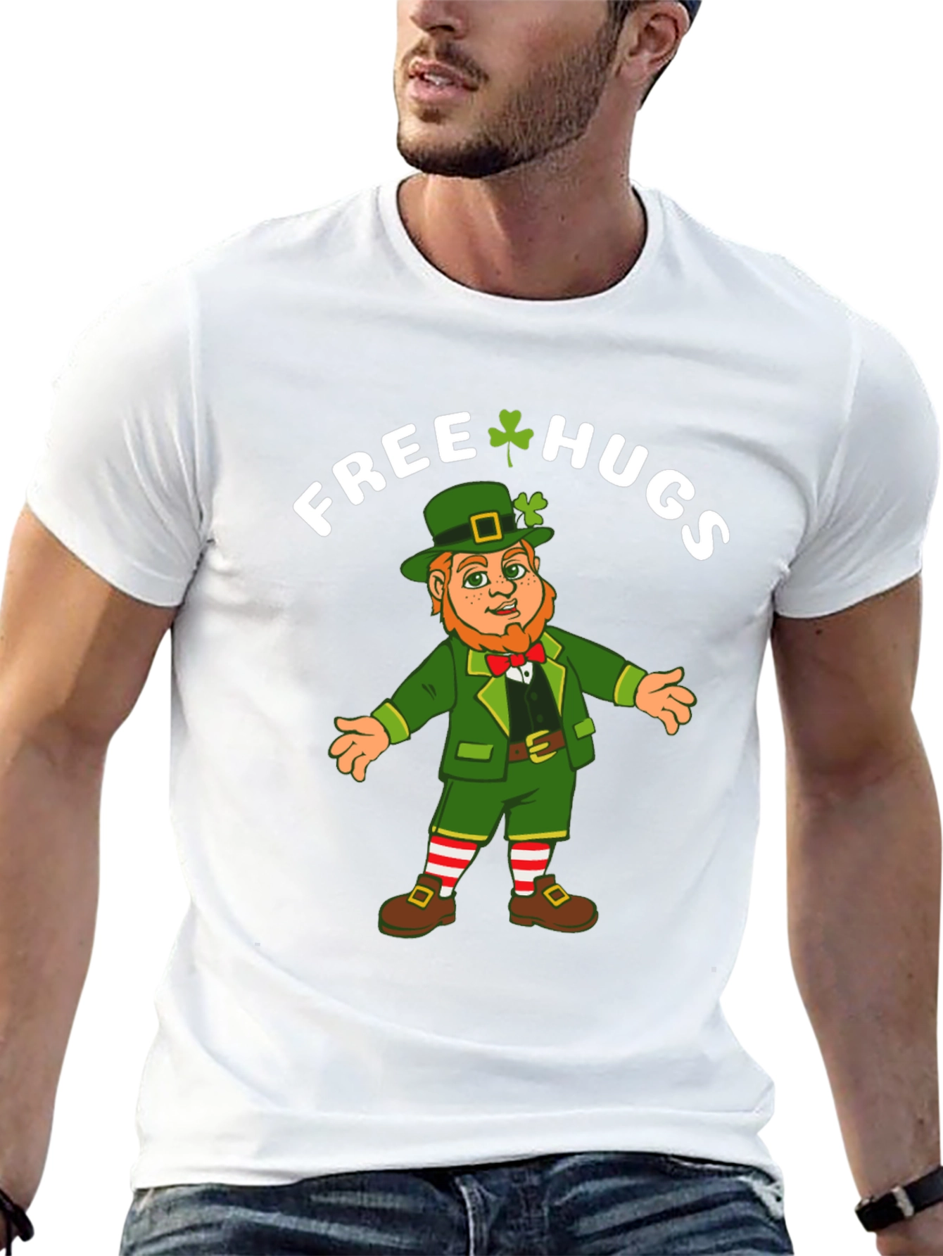 St. Patricks Day Leprechaun Free Hugs T-Shirt