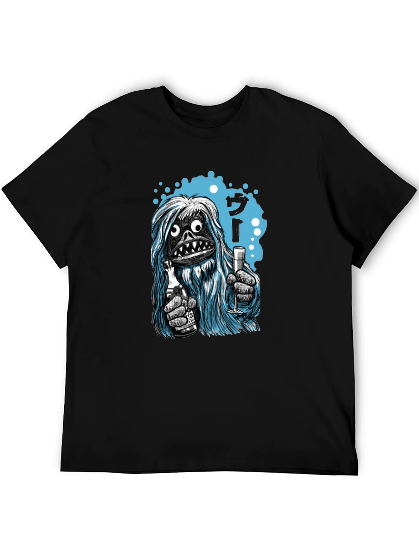 Yeti Cheers Graphic Tee - Quirky Black T-Shirt