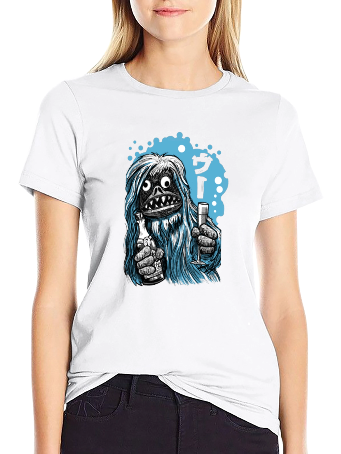 Yeti Cheers Graphic Tee - Quirky Black T-Shirt