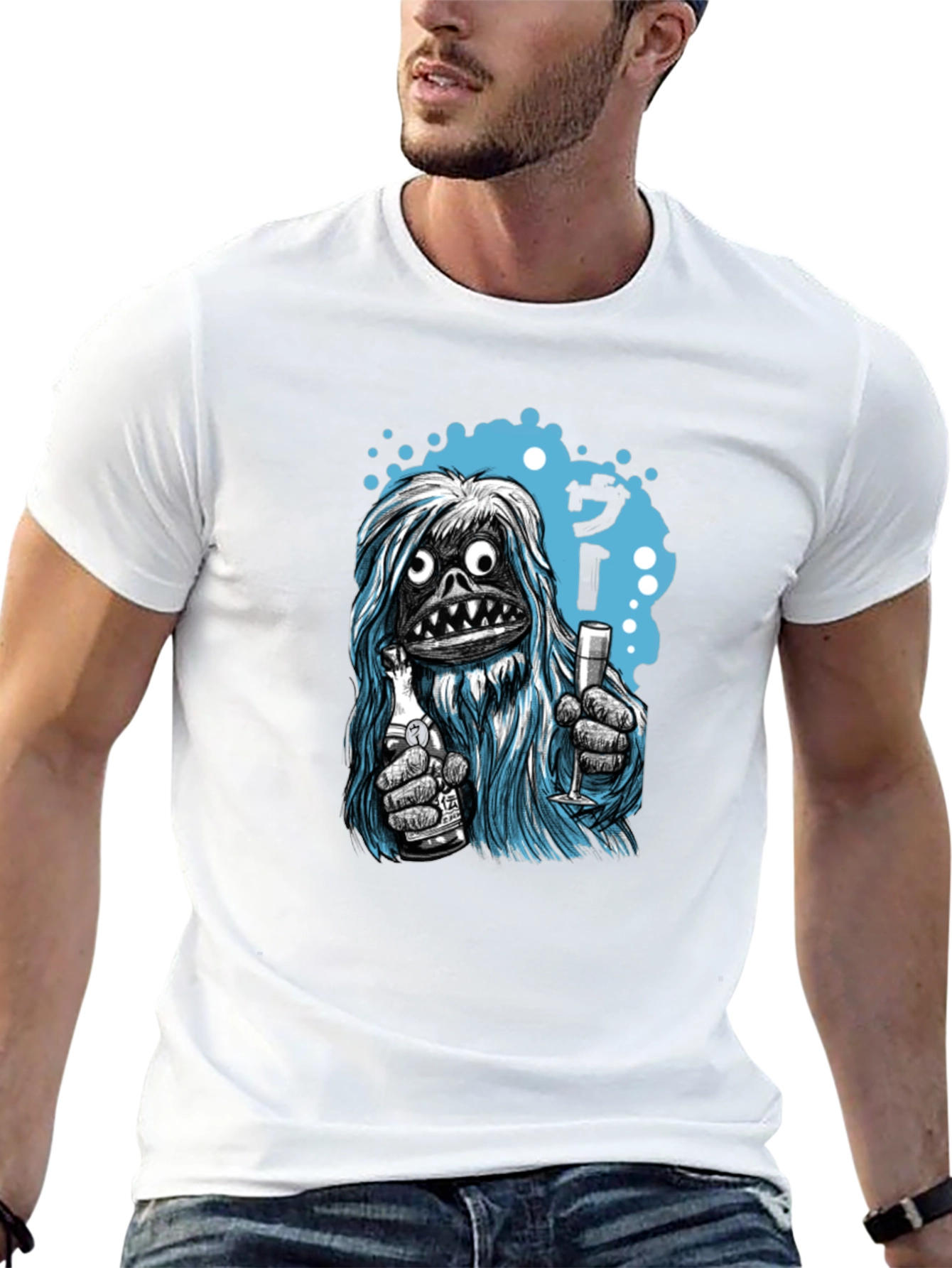 Yeti Cheers Graphic Tee - Quirky Black T-Shirt