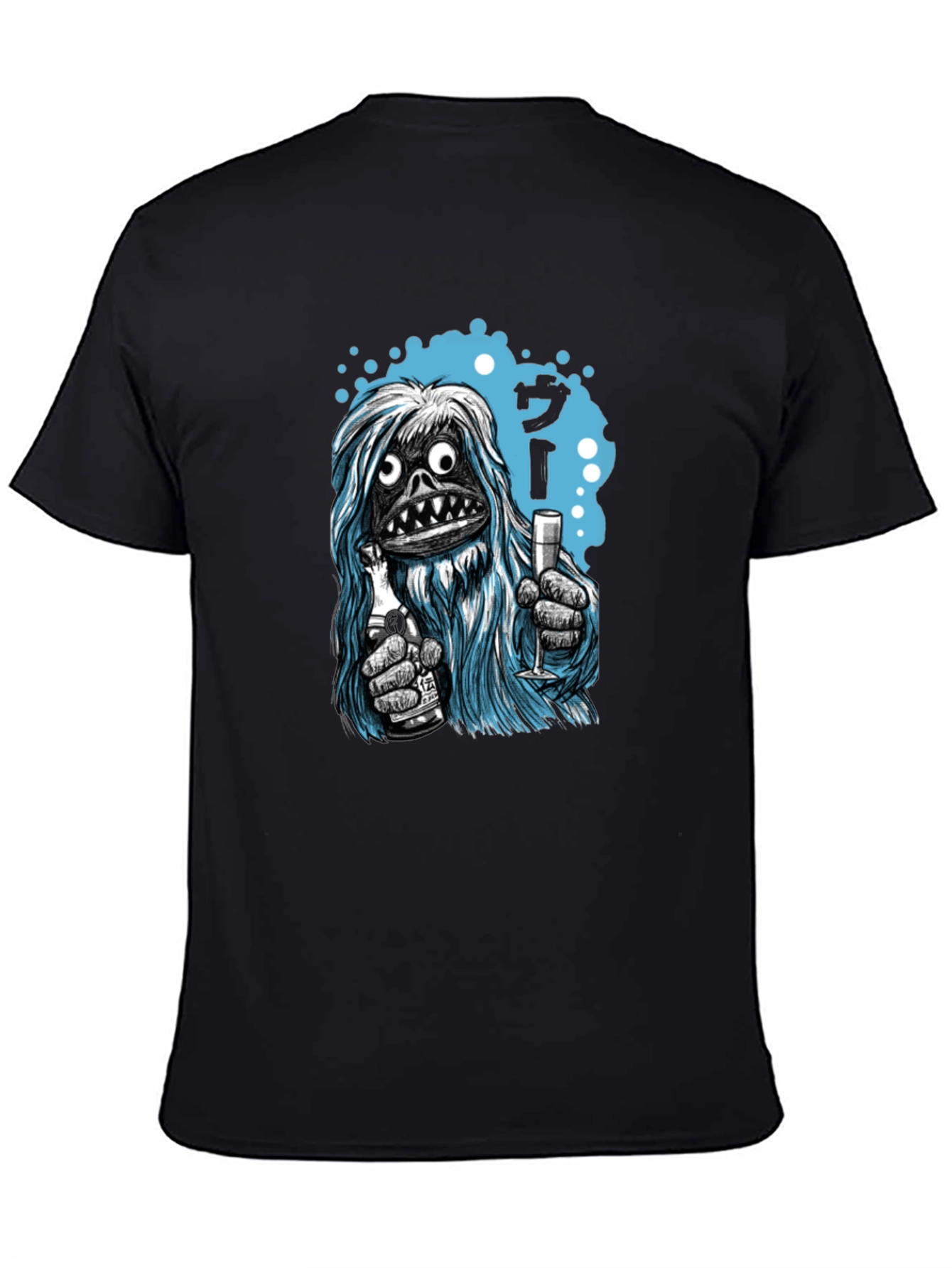 Yeti Cheers Graphic Tee - Quirky Black T-Shirt