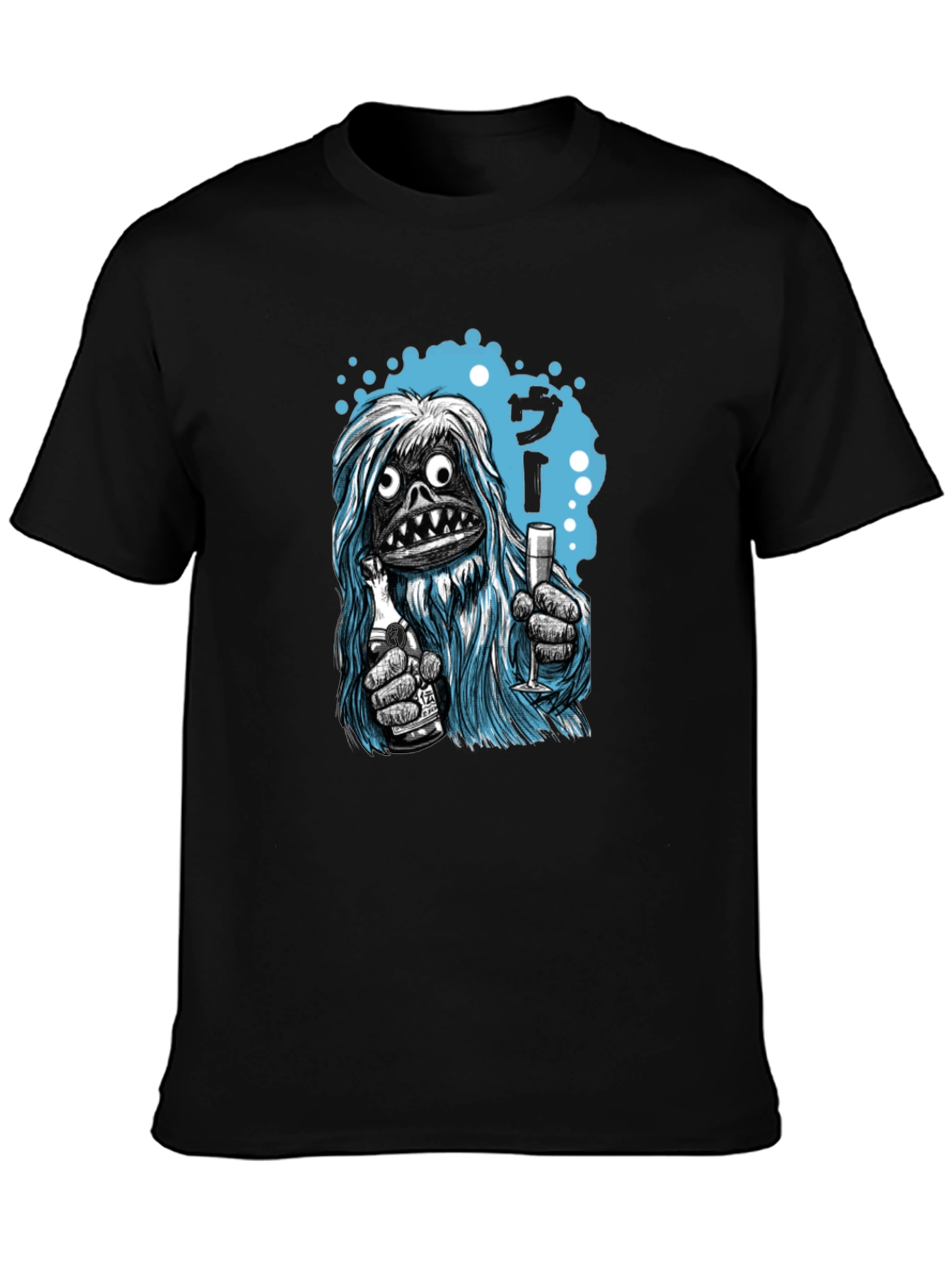 Yeti Cheers Graphic Tee - Quirky Black T-Shirt