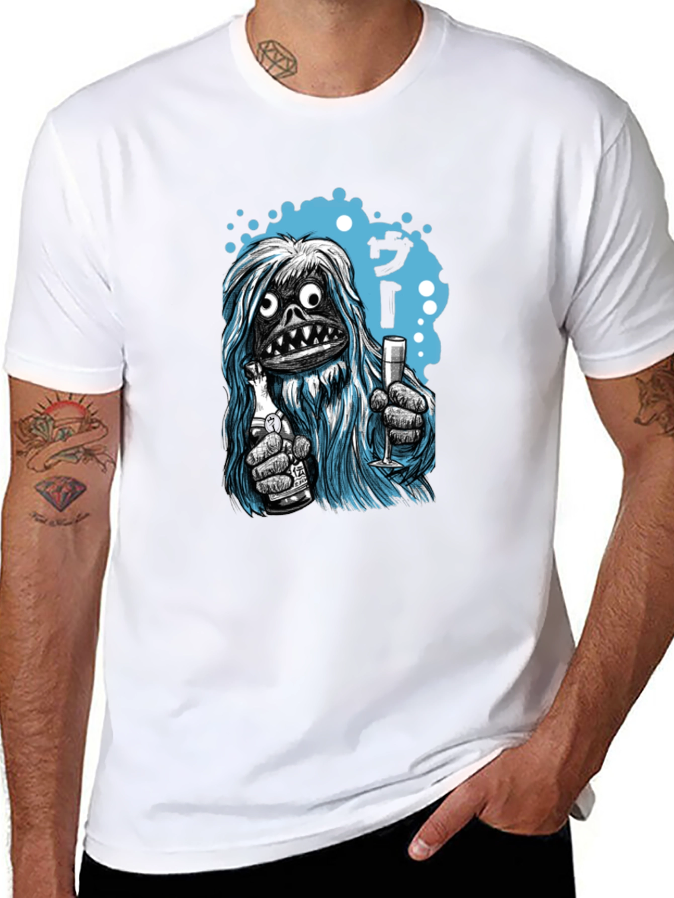 Yeti Cheers Graphic Tee - Quirky Black T-Shirt
