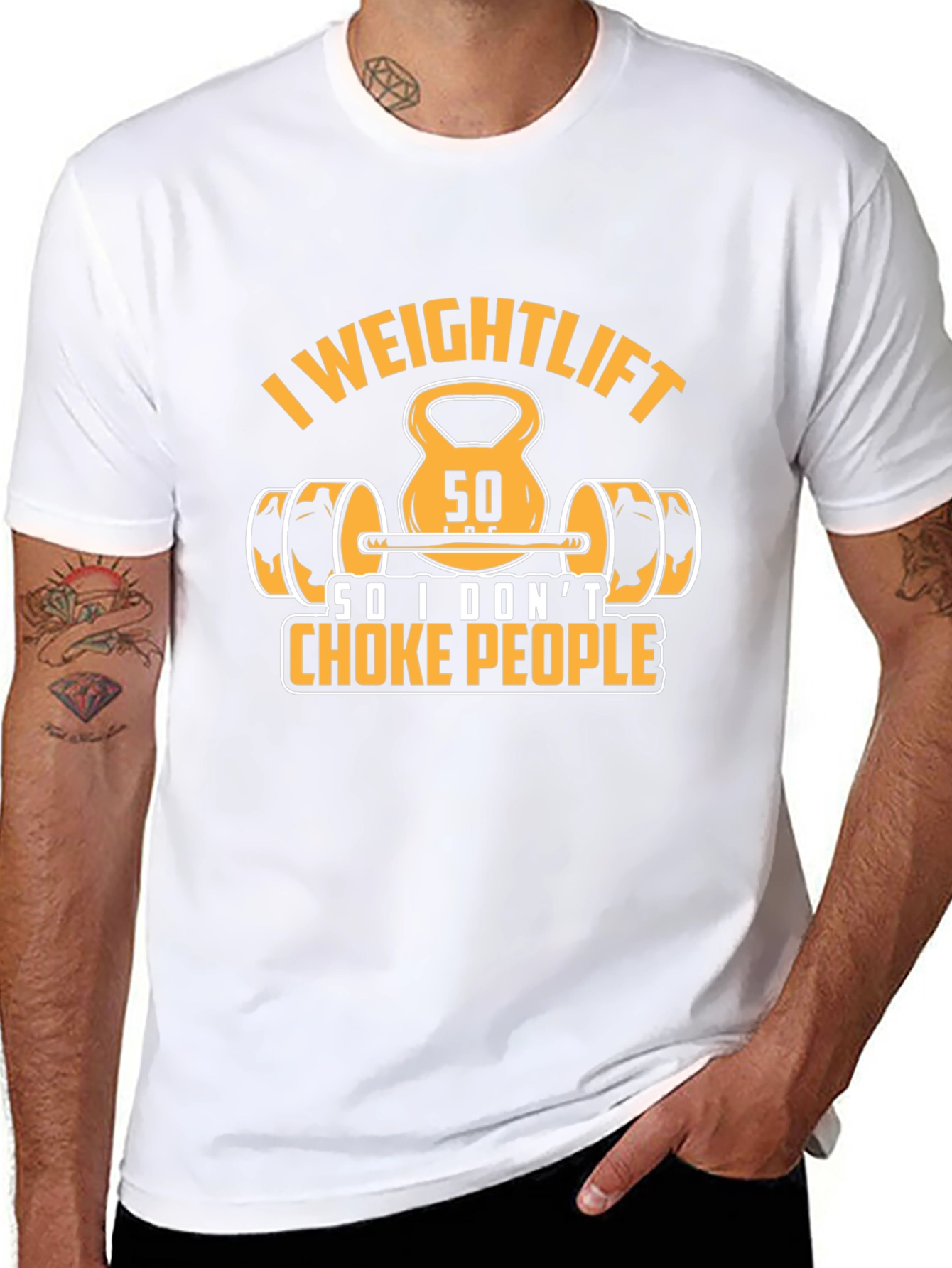 Weightlifting Slogan T-Shirt - Funny Gym Workout Tee