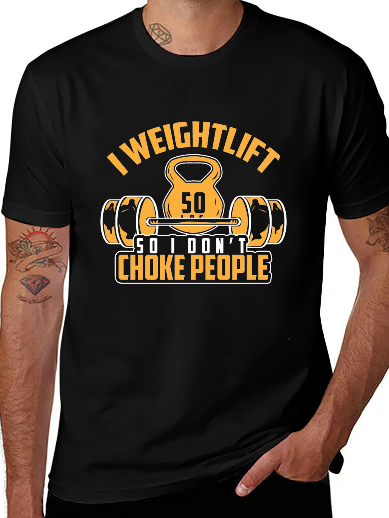 Weightlifting Slogan T-Shirt - Funny Gym Workout Tee