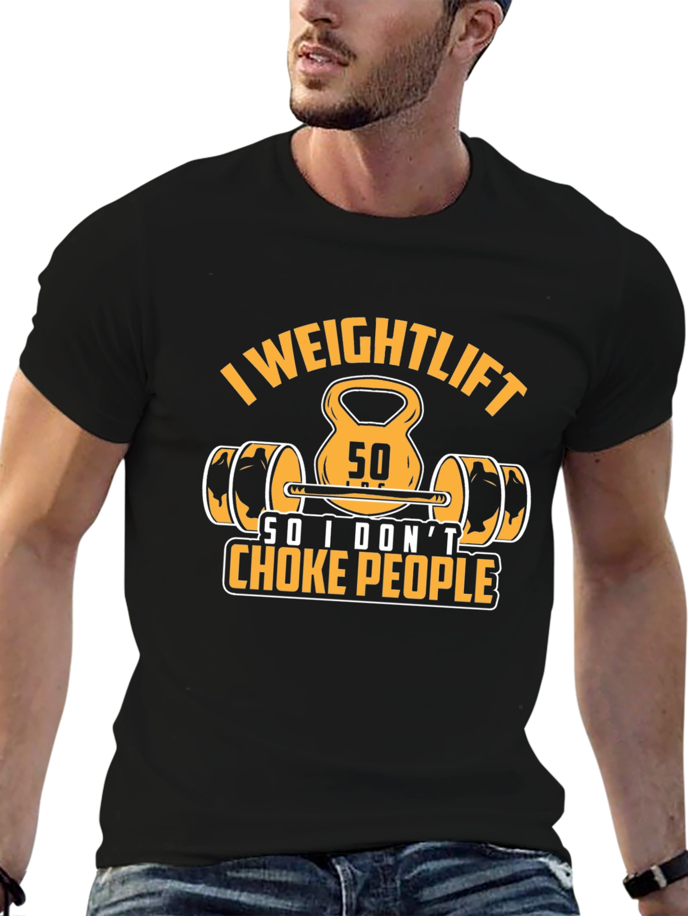 Weightlifting Slogan T-Shirt - Funny Gym Workout Tee