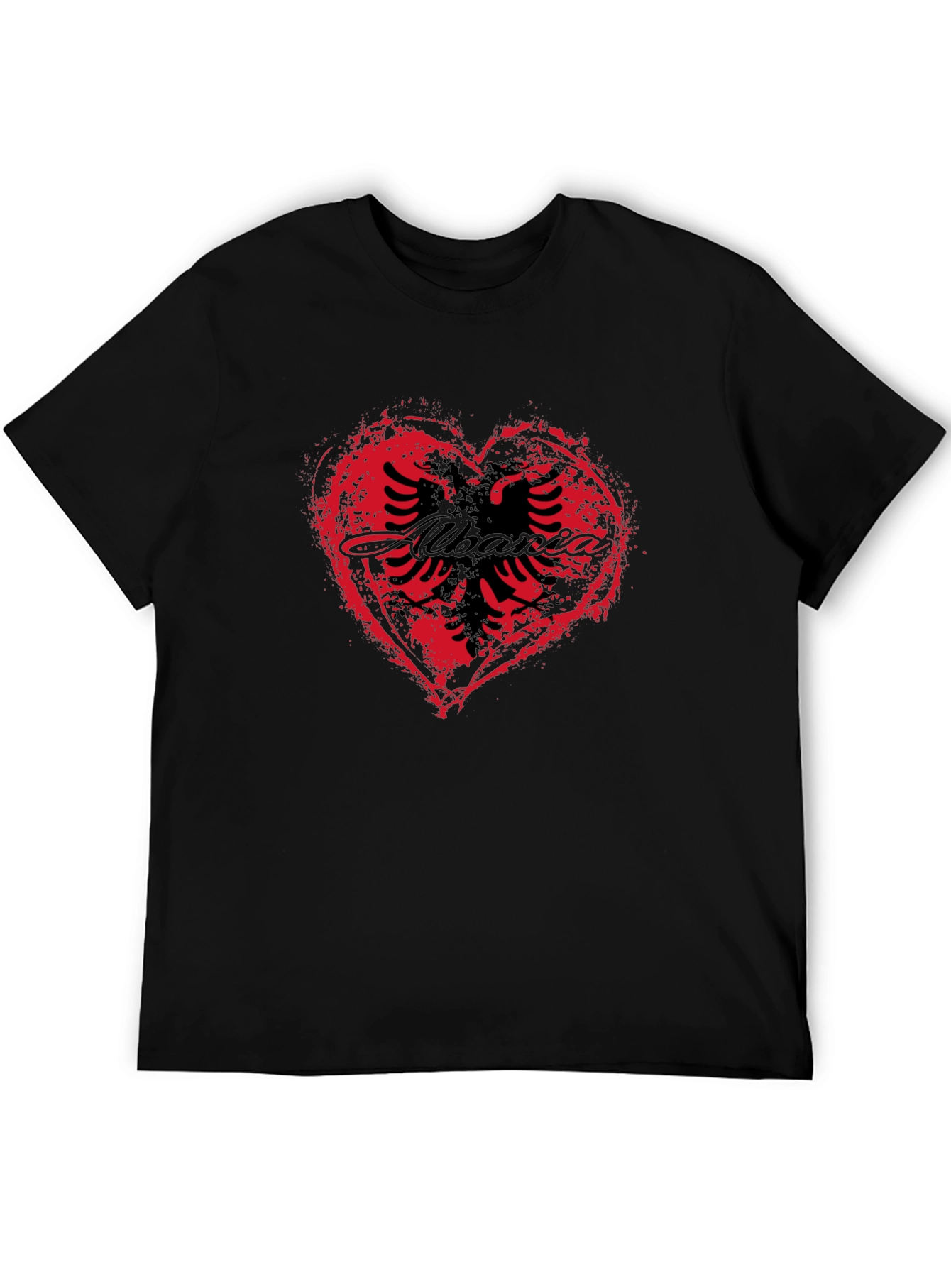 Albania Heart T-Shirt - Black