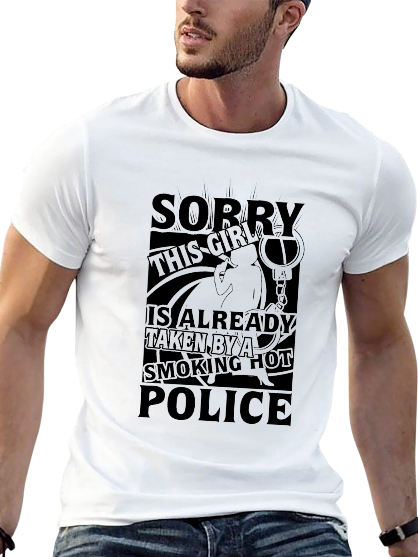 Smoking Hot Police Girlfriend Graphic Tee