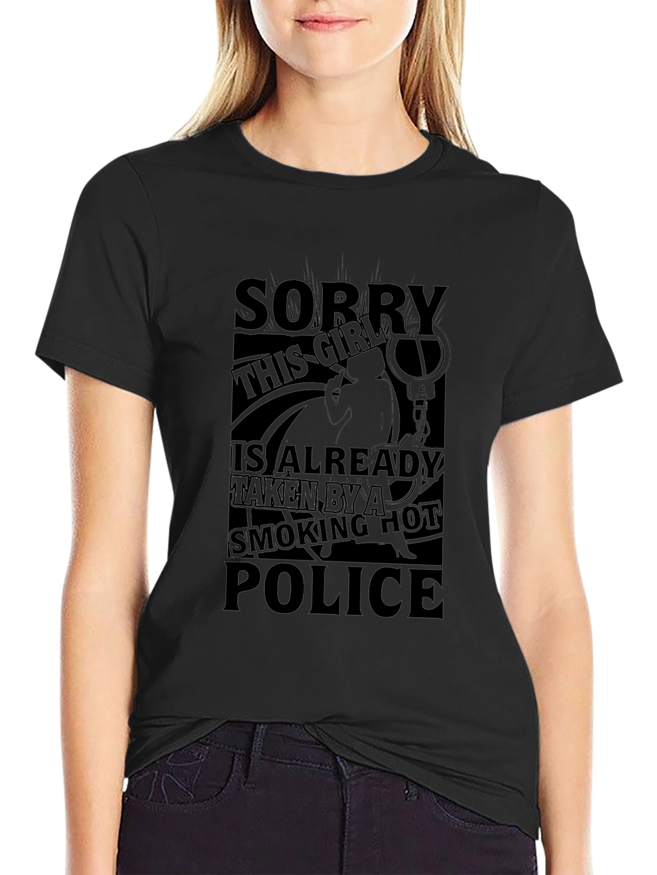 Smoking Hot Police Girlfriend Graphic Tee