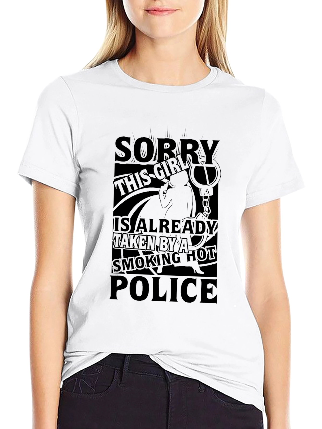 Smoking Hot Police Girlfriend Graphic Tee