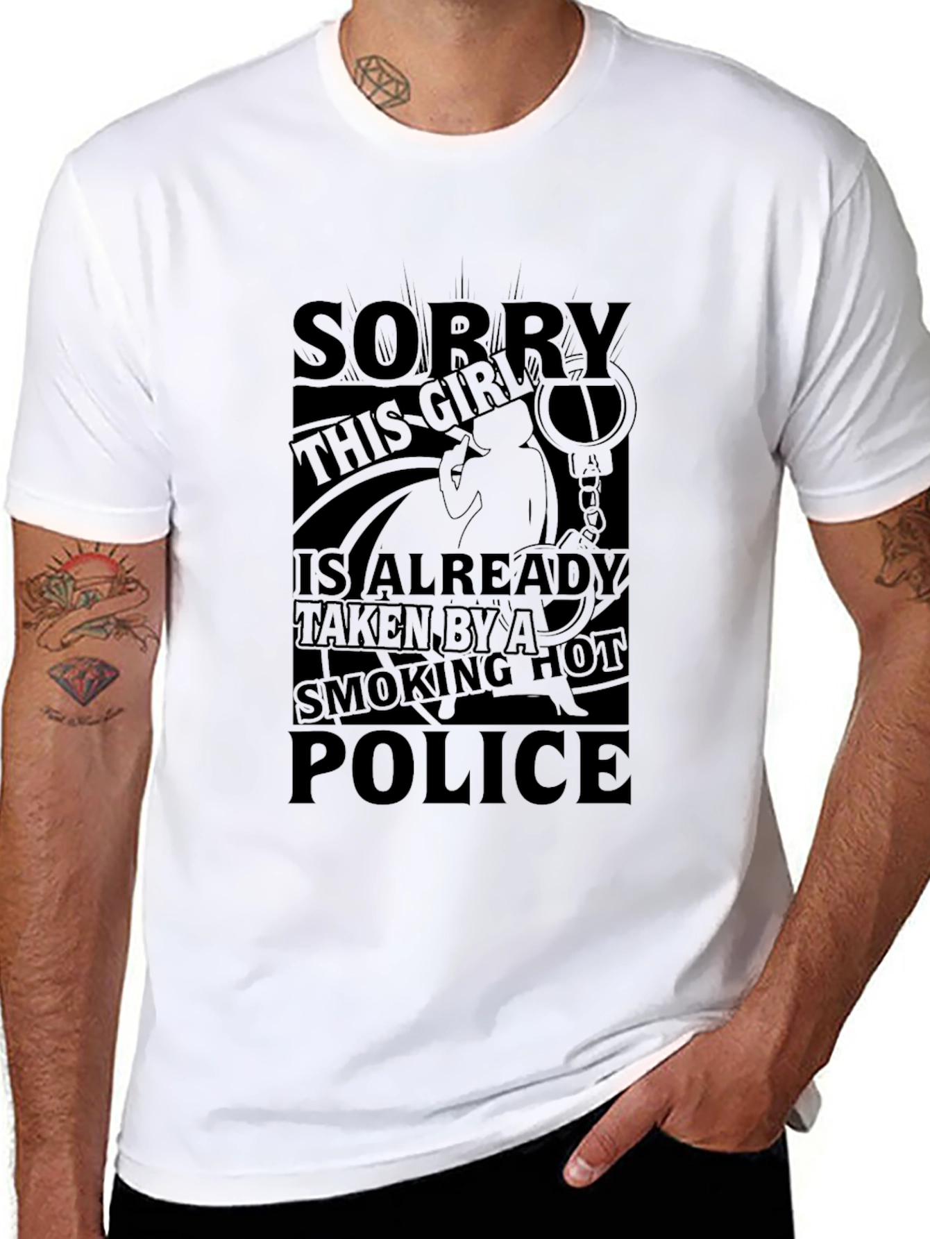 Smoking Hot Police Girlfriend Graphic Tee