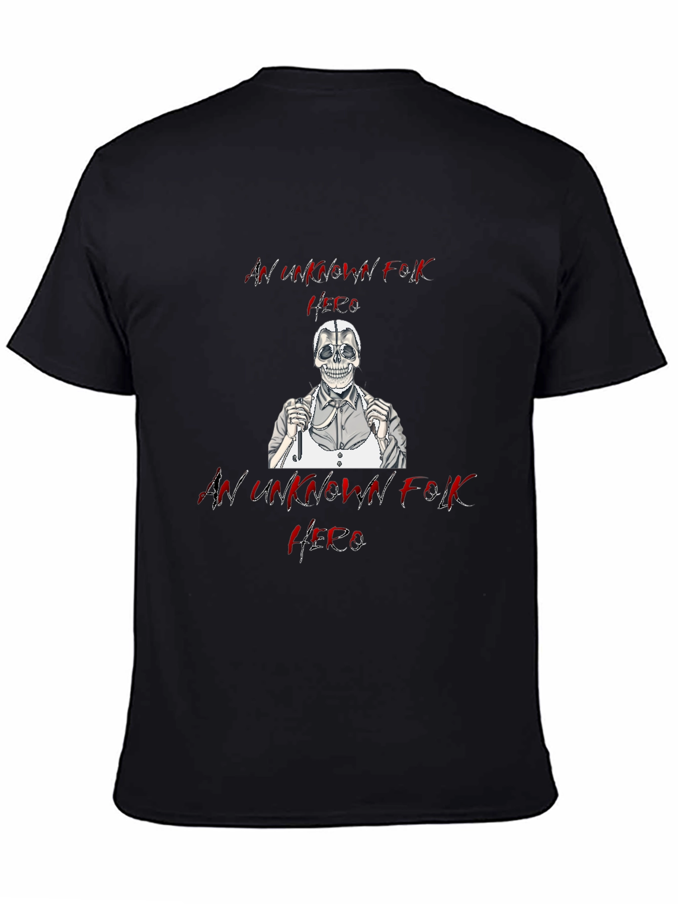 Unknown Folk Hero Skull Graphic Black T-Shirt