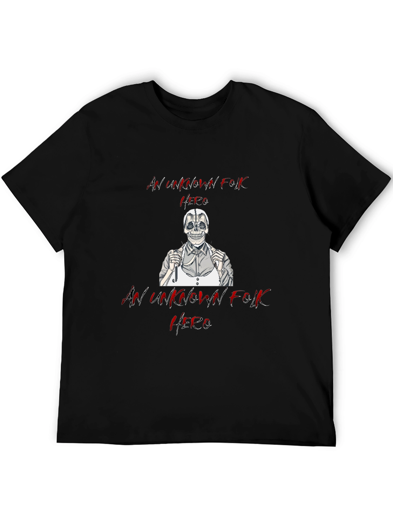 Unknown Folk Hero Skull Graphic Black T-Shirt