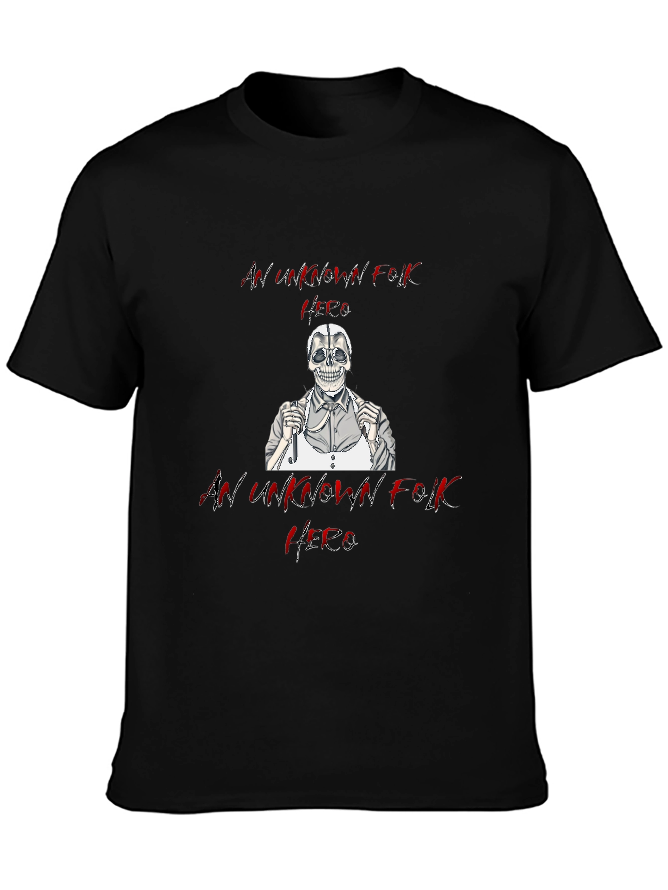 Unknown Folk Hero Skull Graphic Black T-Shirt