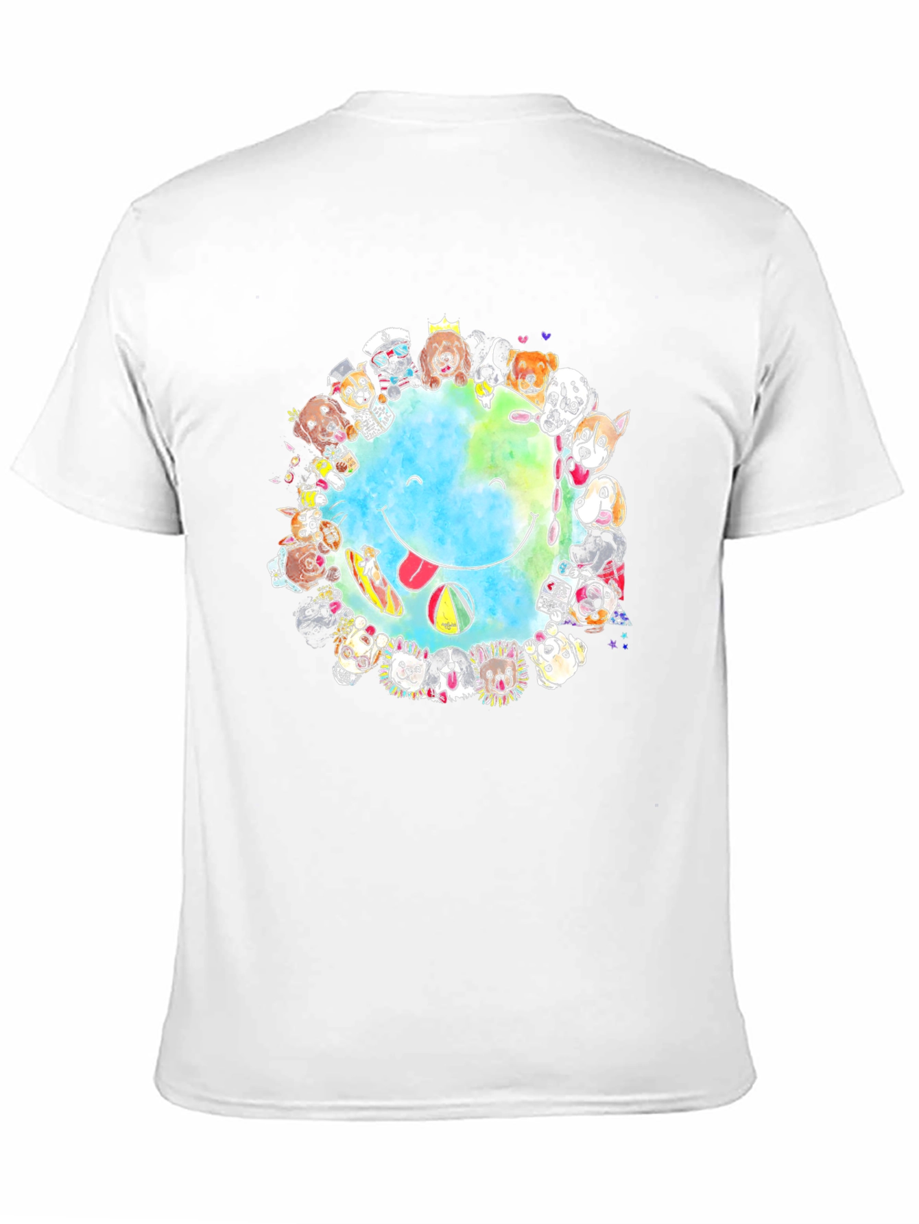 Dog Lover Smile Earth Graphic T-Shirt