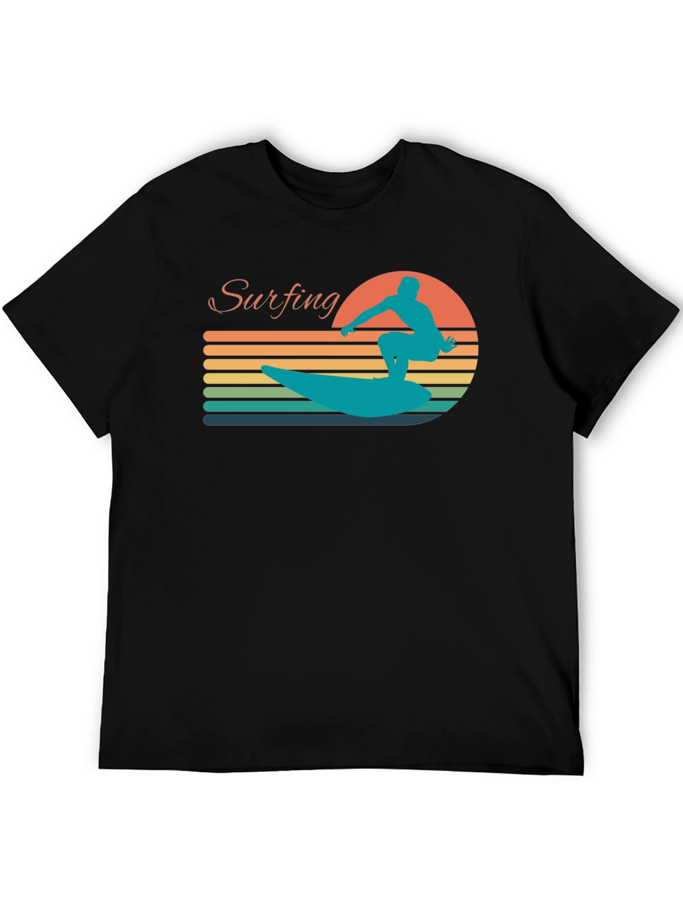 Retro Surfing Silhouette Graphic Tee