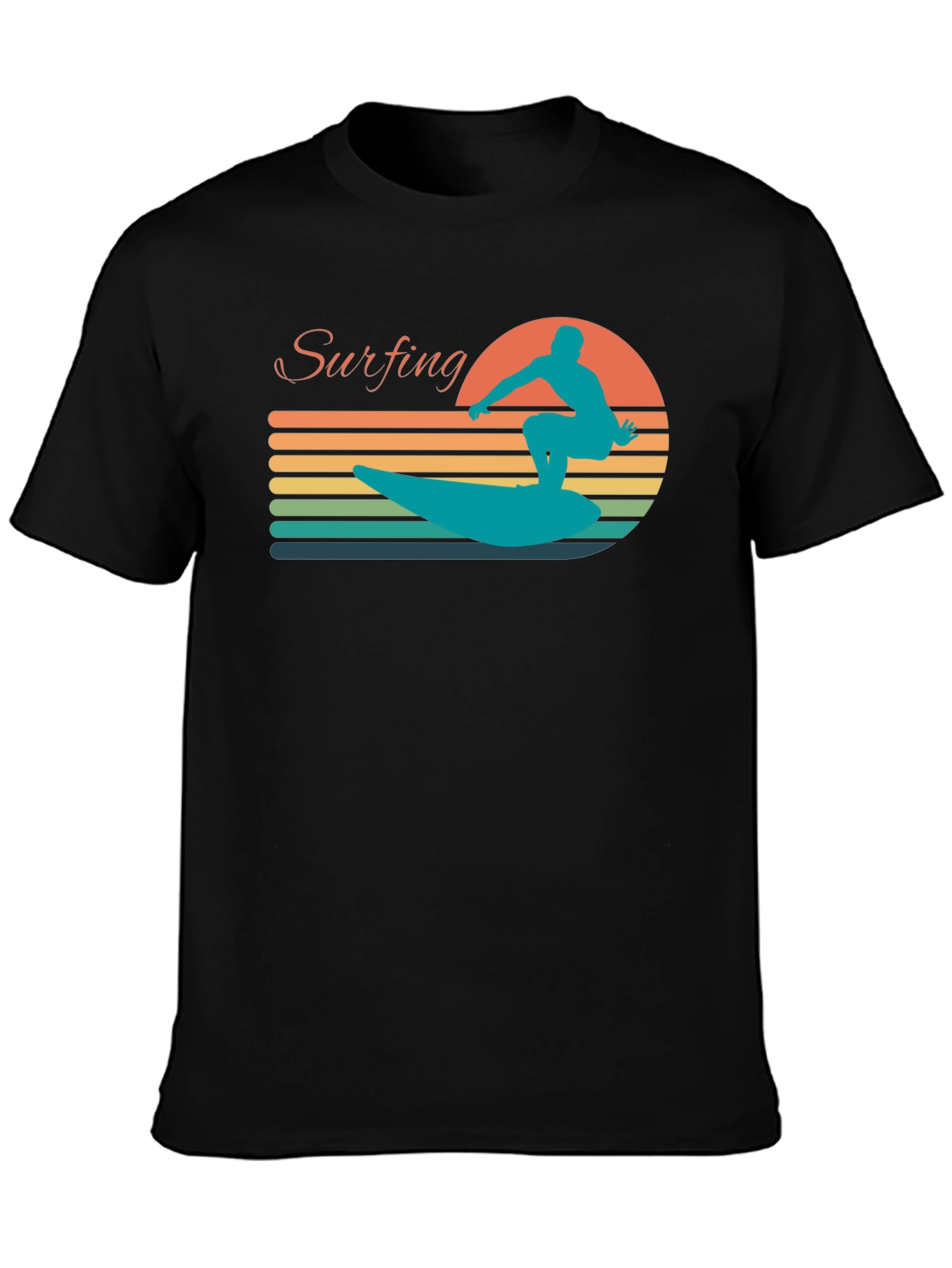 Retro Surfing Silhouette Graphic Tee