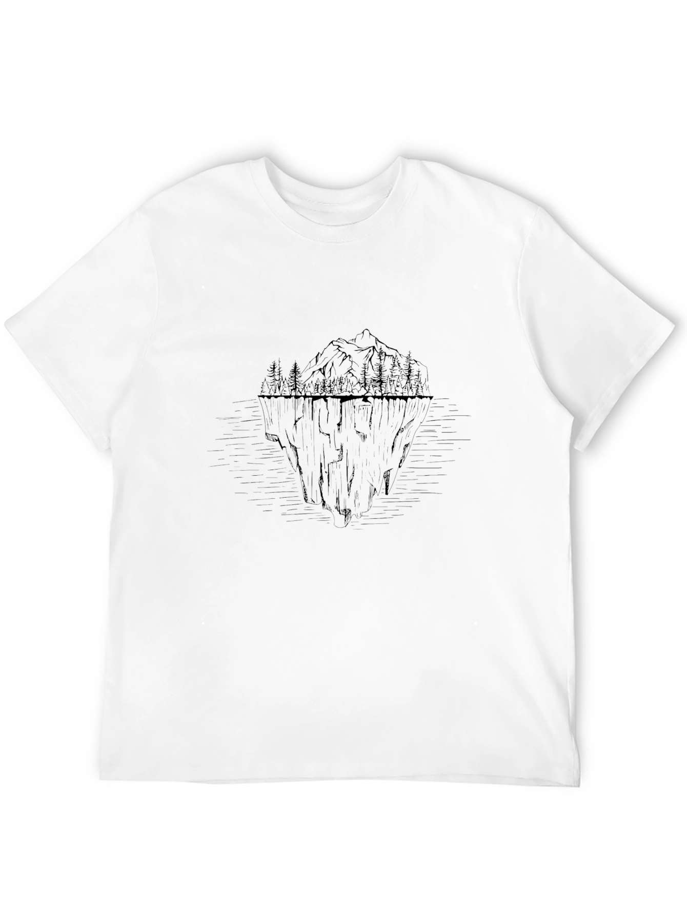 Mountain Island Graphic Tee - Black Cotton