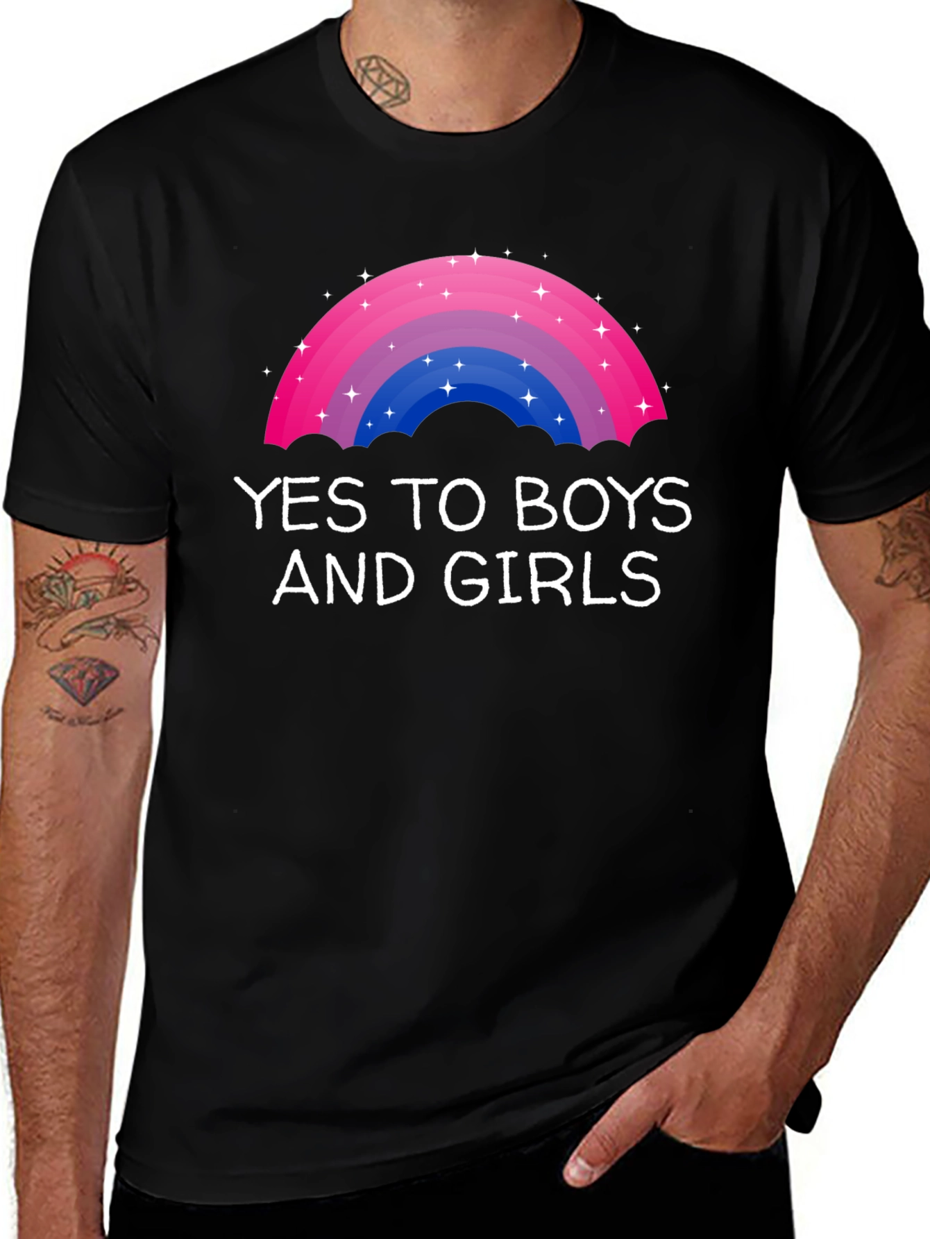 Yes to Boys and Girls LGBTQ+ Rainbow T-Shirt