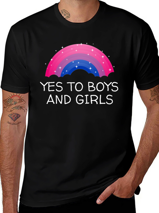 Yes to Boys and Girls LGBTQ+ Rainbow T-Shirt