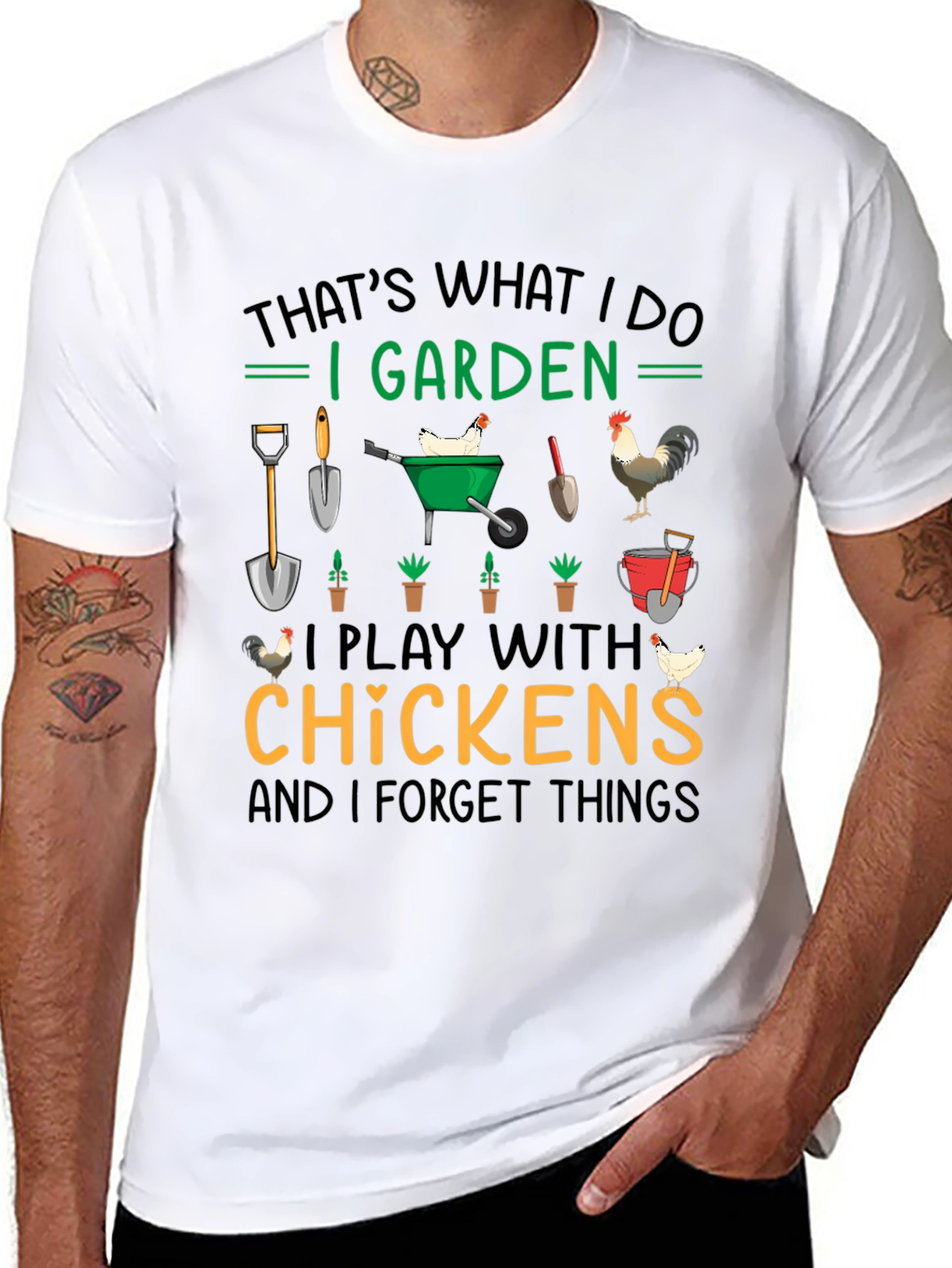 I Garden Play with Chickens T-Shirt