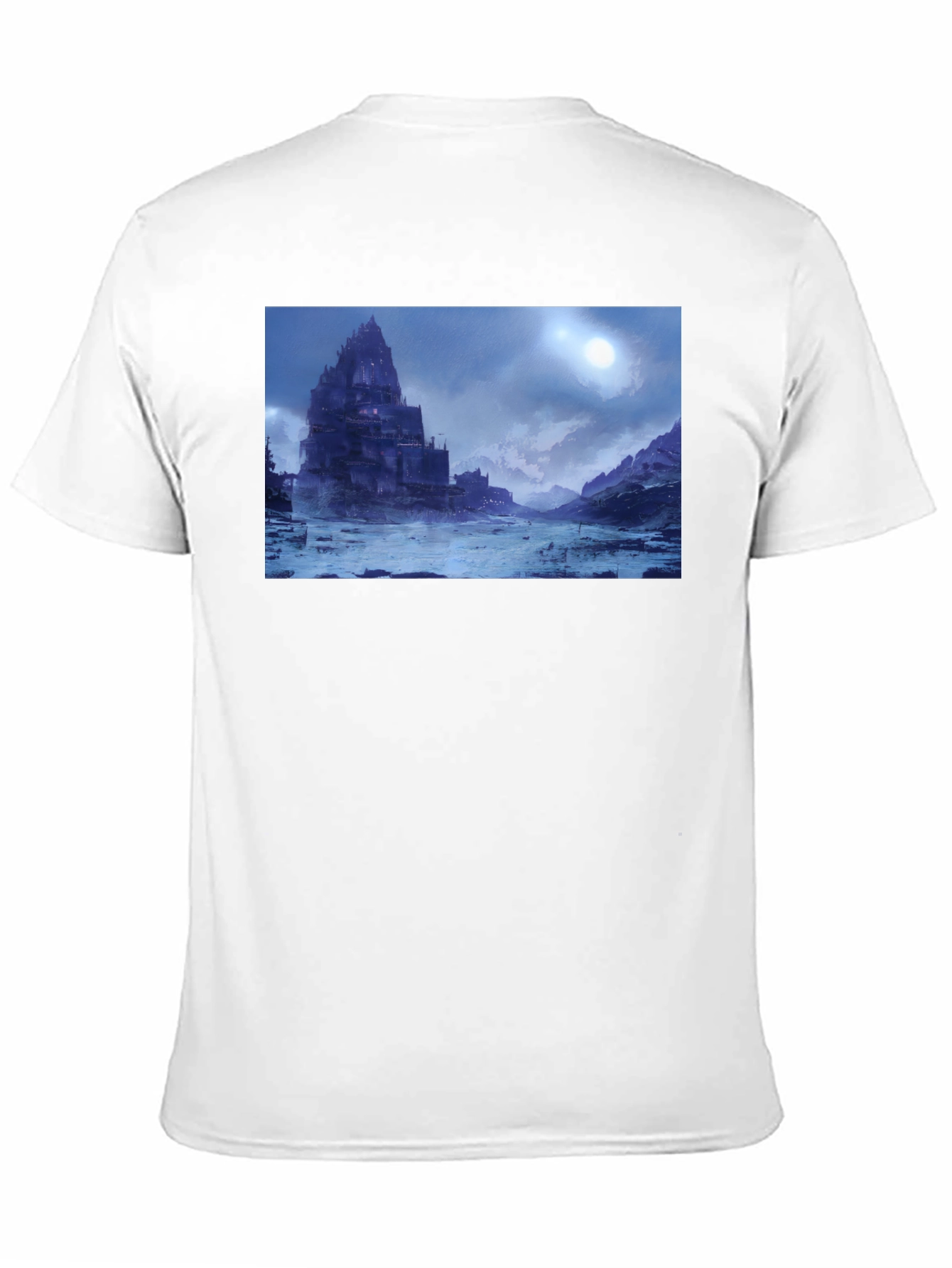Medieval Castle Landscape Black T-Shirt