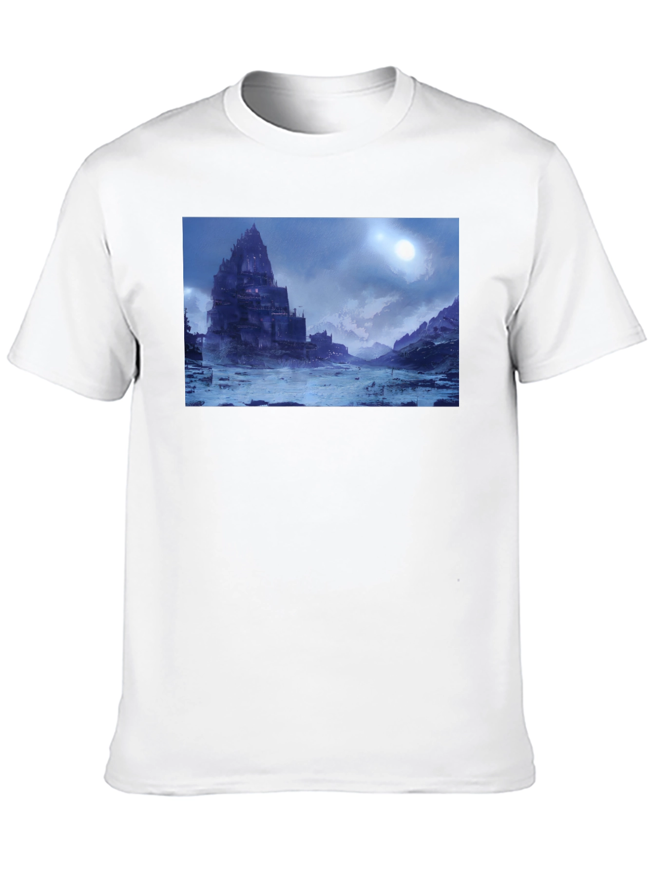 Medieval Castle Landscape Black T-Shirt