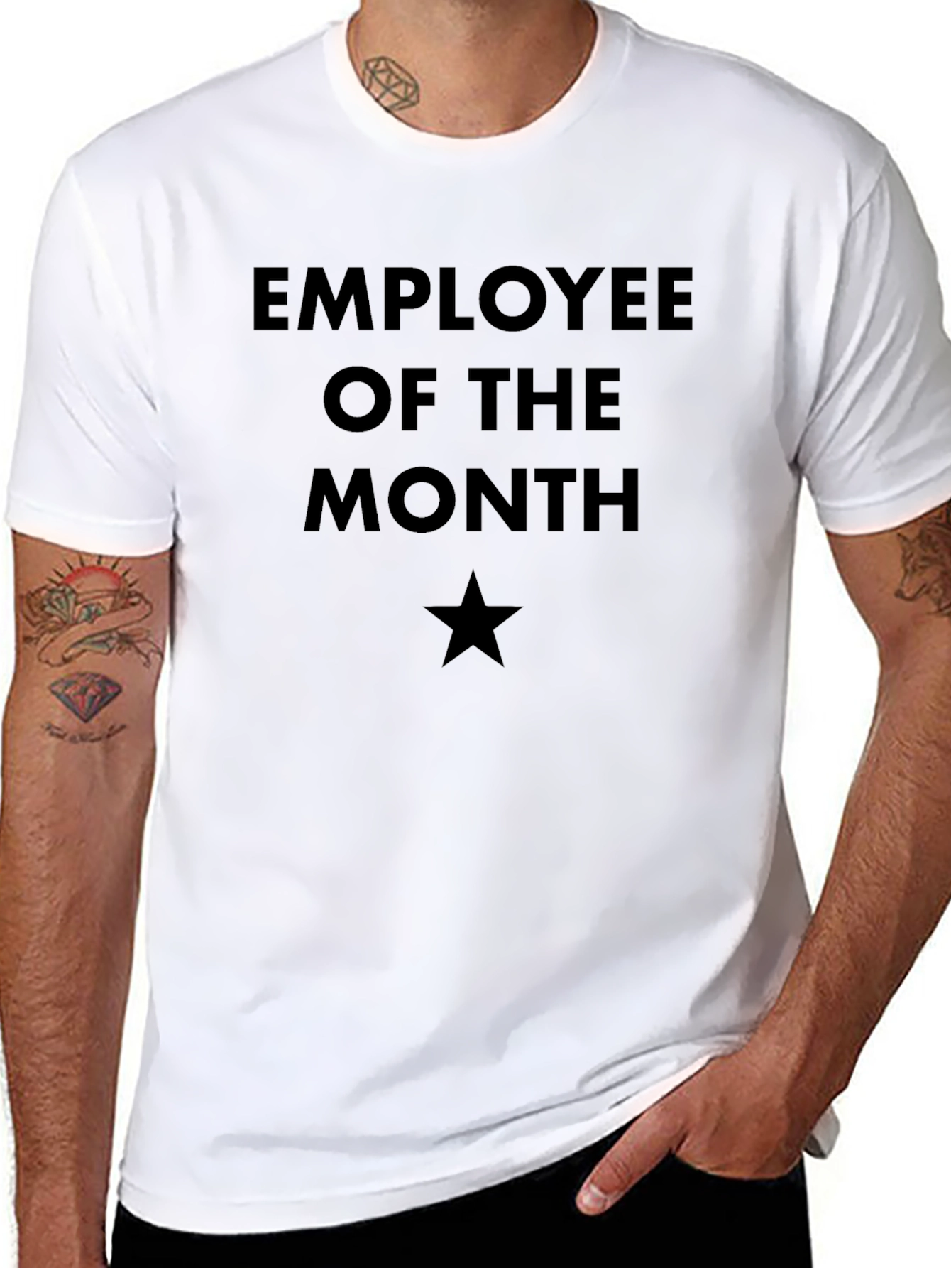 Employee of the Month T-Shirt - Black Star Design