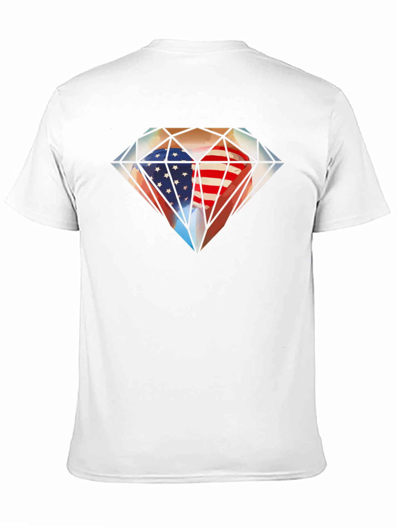 American Flag Diamond Graphic T-Shirt