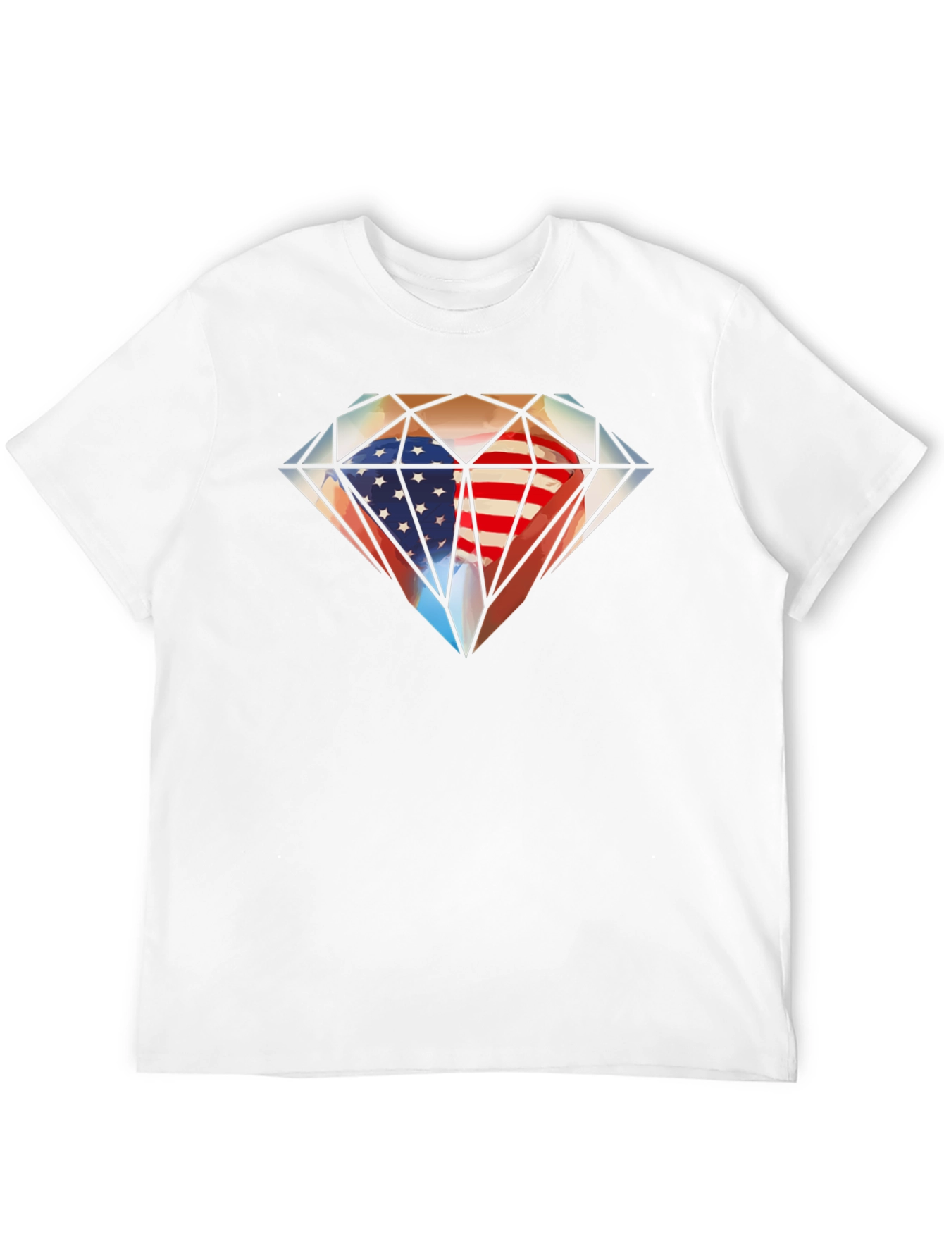 American Flag Diamond Graphic T-Shirt