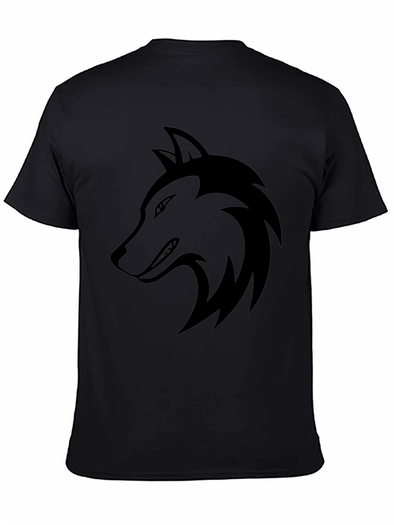 Mens Black Wolf Graphic Tee - Stylish Casual Wear