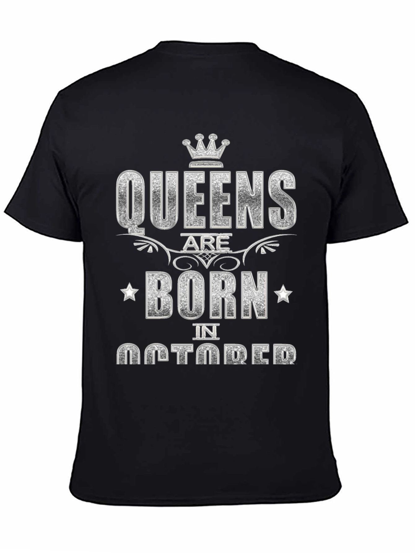 Queens Born in October Black T-Shirt