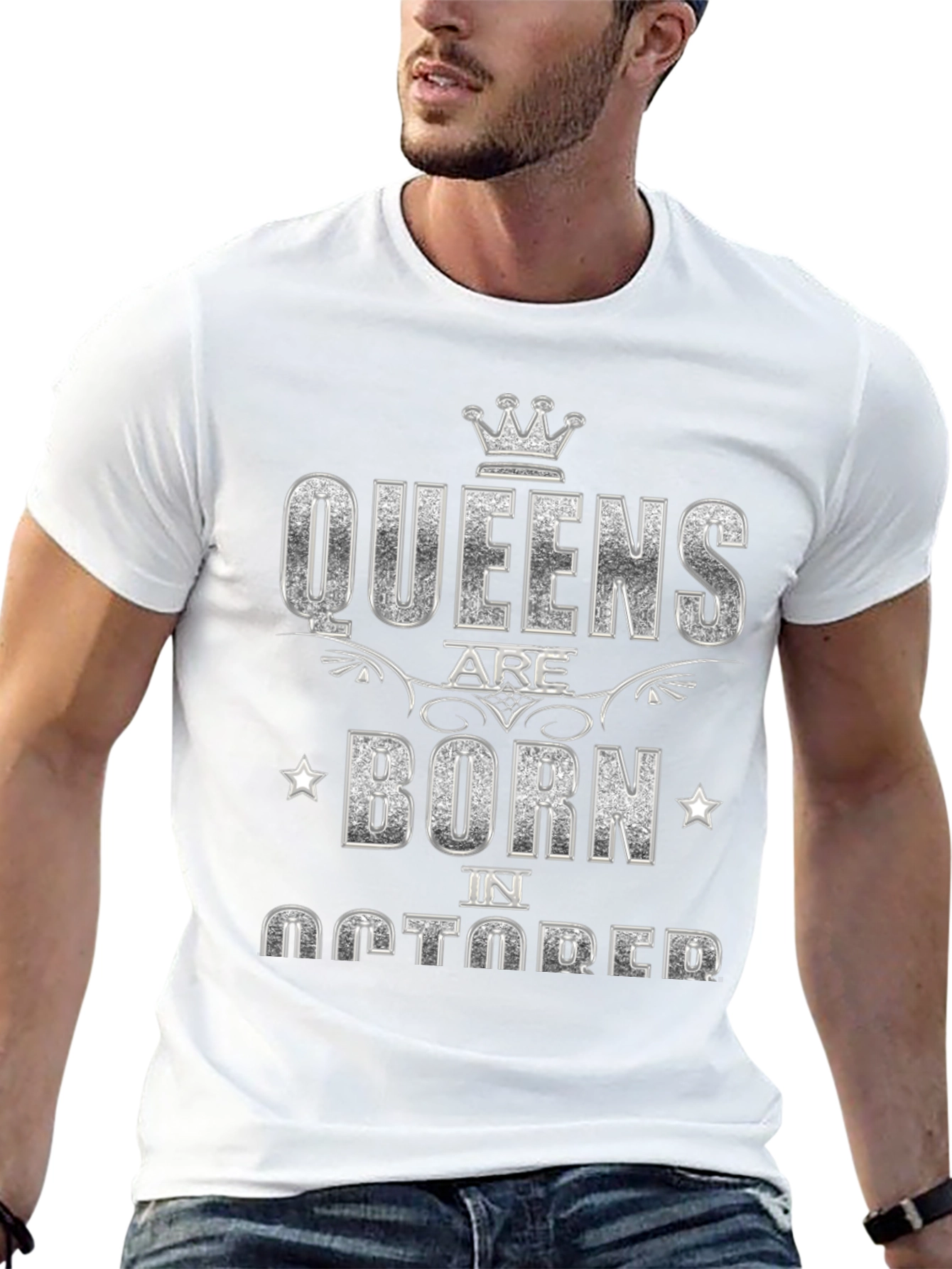 Queens Born in October Black T-Shirt