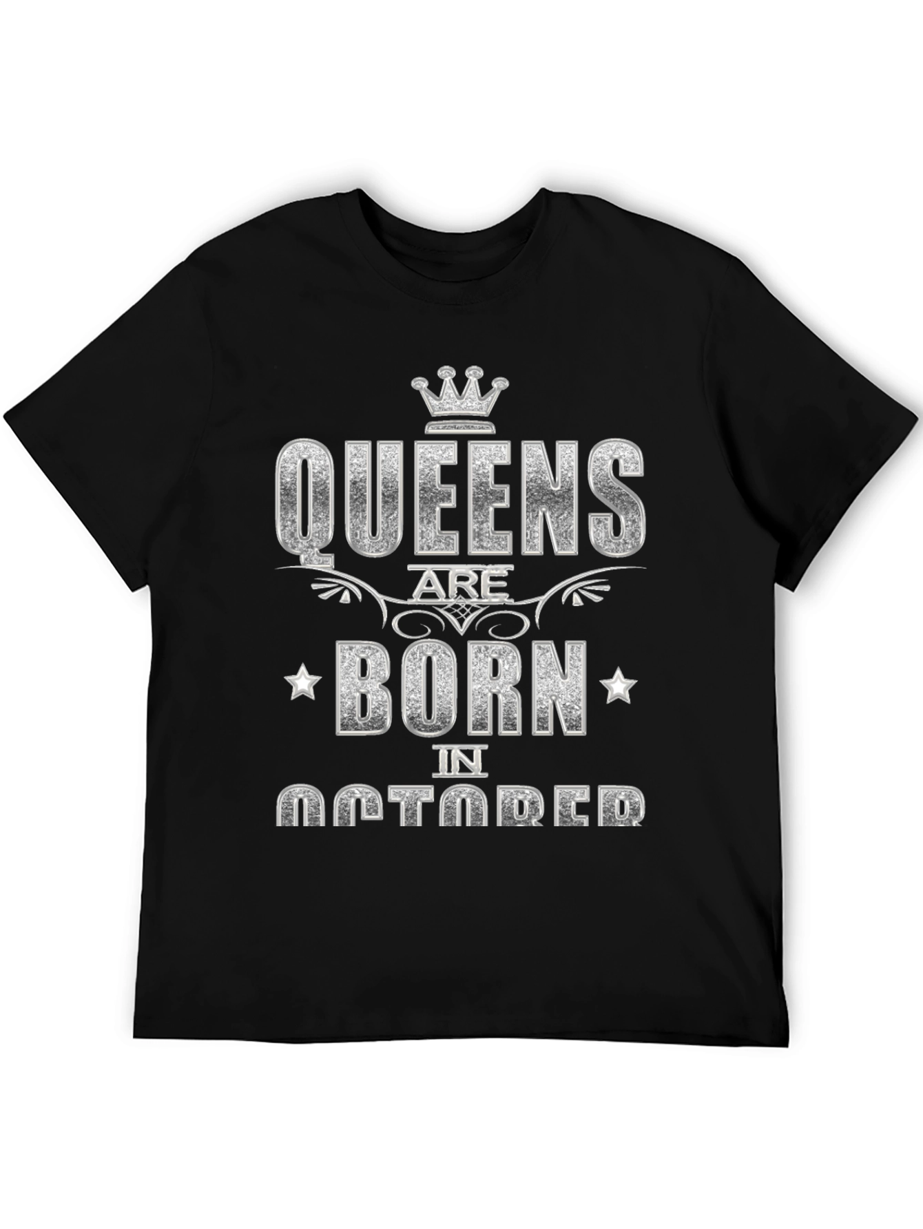 Queens Born in October Black T-Shirt