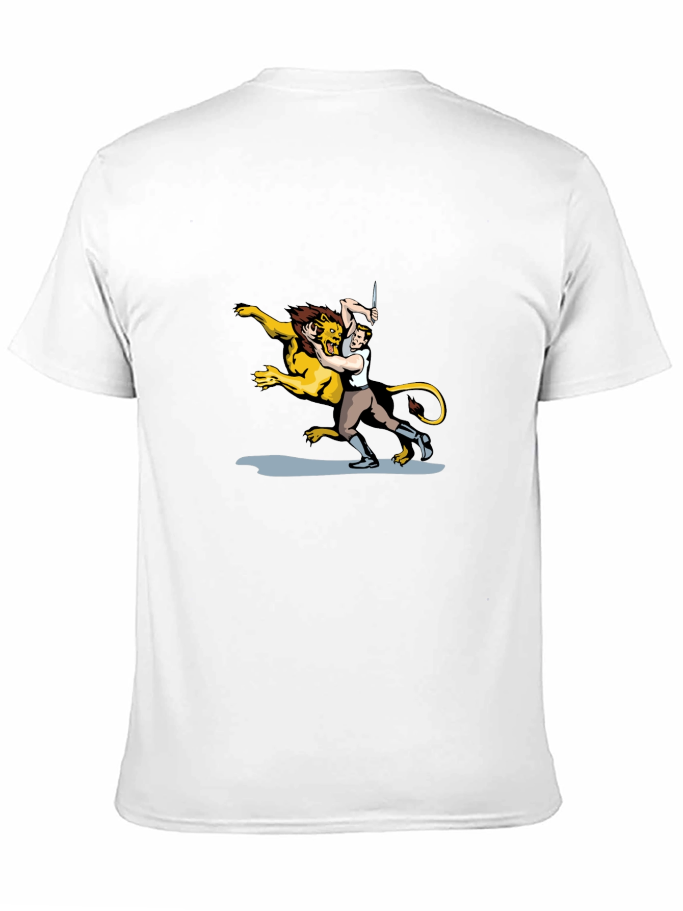 Lion Wrestler Graphic Tee - Classic Black T-Shirt