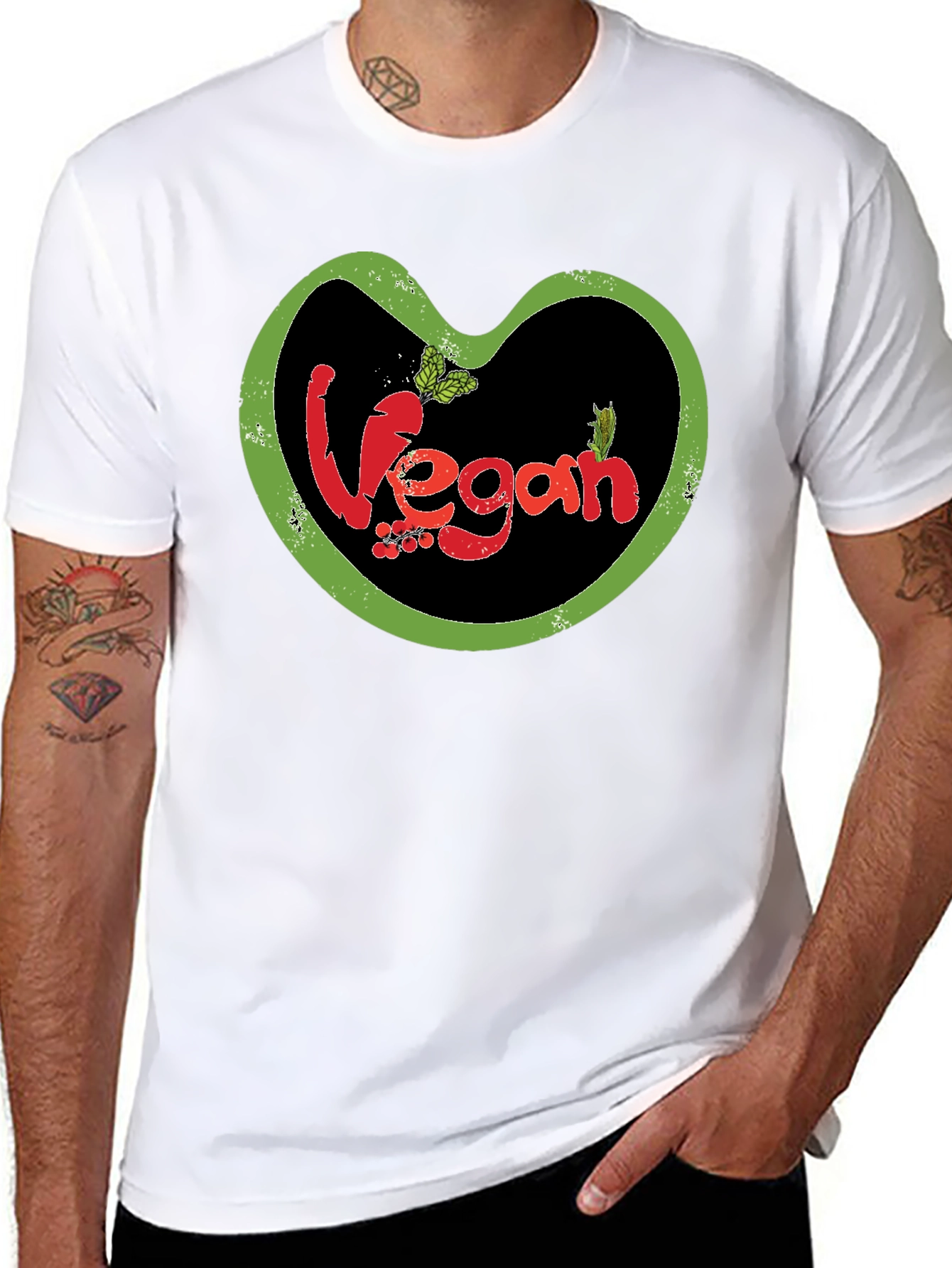 Vegan T-Shirt: Heart-Shaped Design