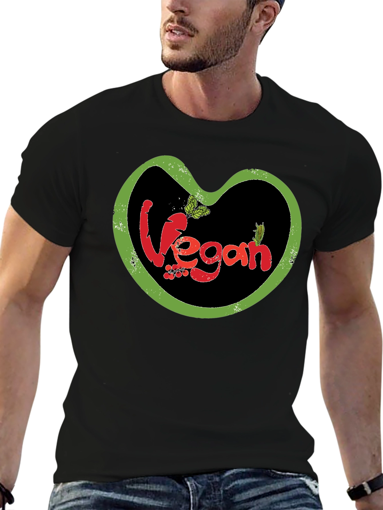 Vegan T-Shirt: Heart-Shaped Design