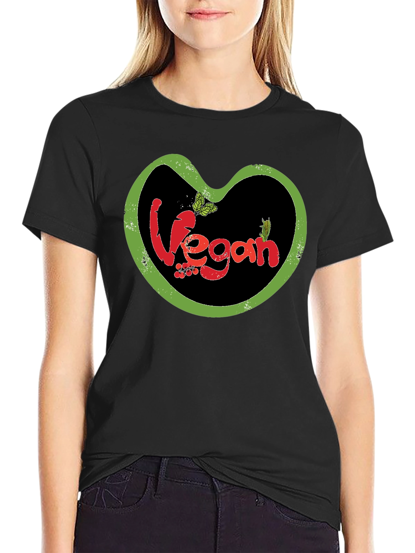 Vegan T-Shirt: Heart-Shaped Design